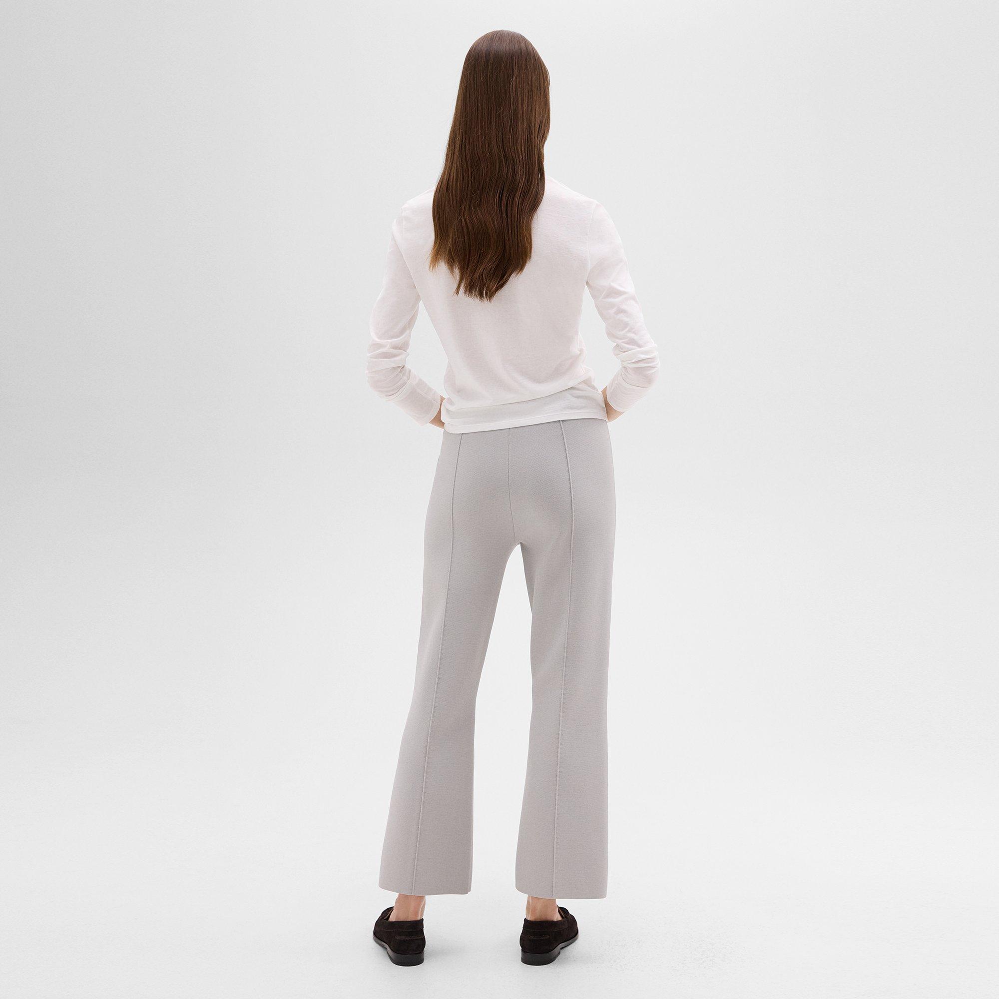 Cropped Flare Pant in Crepe Knit