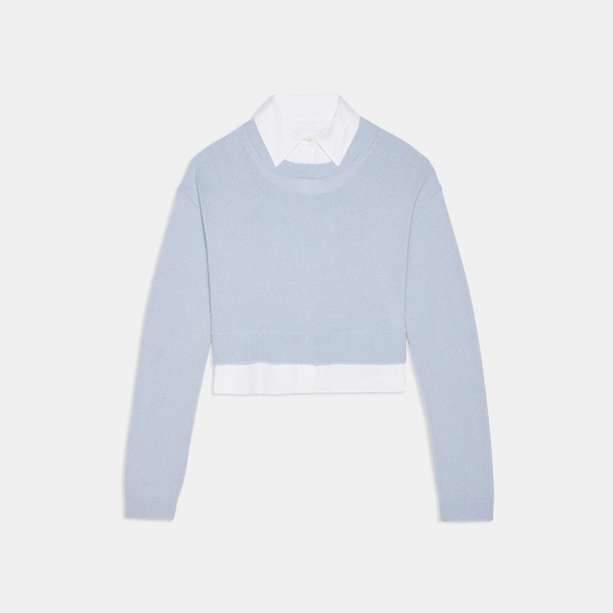 Cropped Layered Sweater in Cashmere