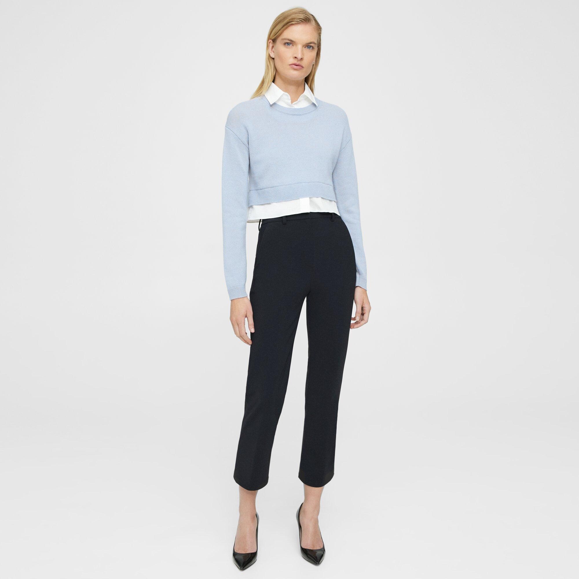 Cropped Layered Sweater in Cashmere