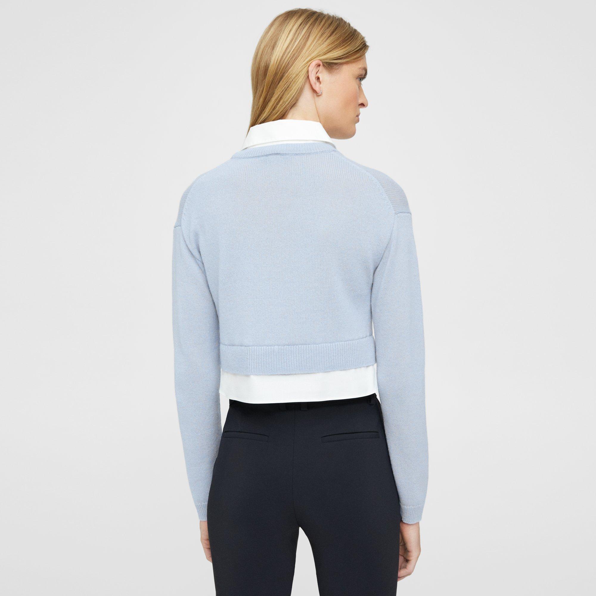 Cropped Layered Sweater in Cashmere