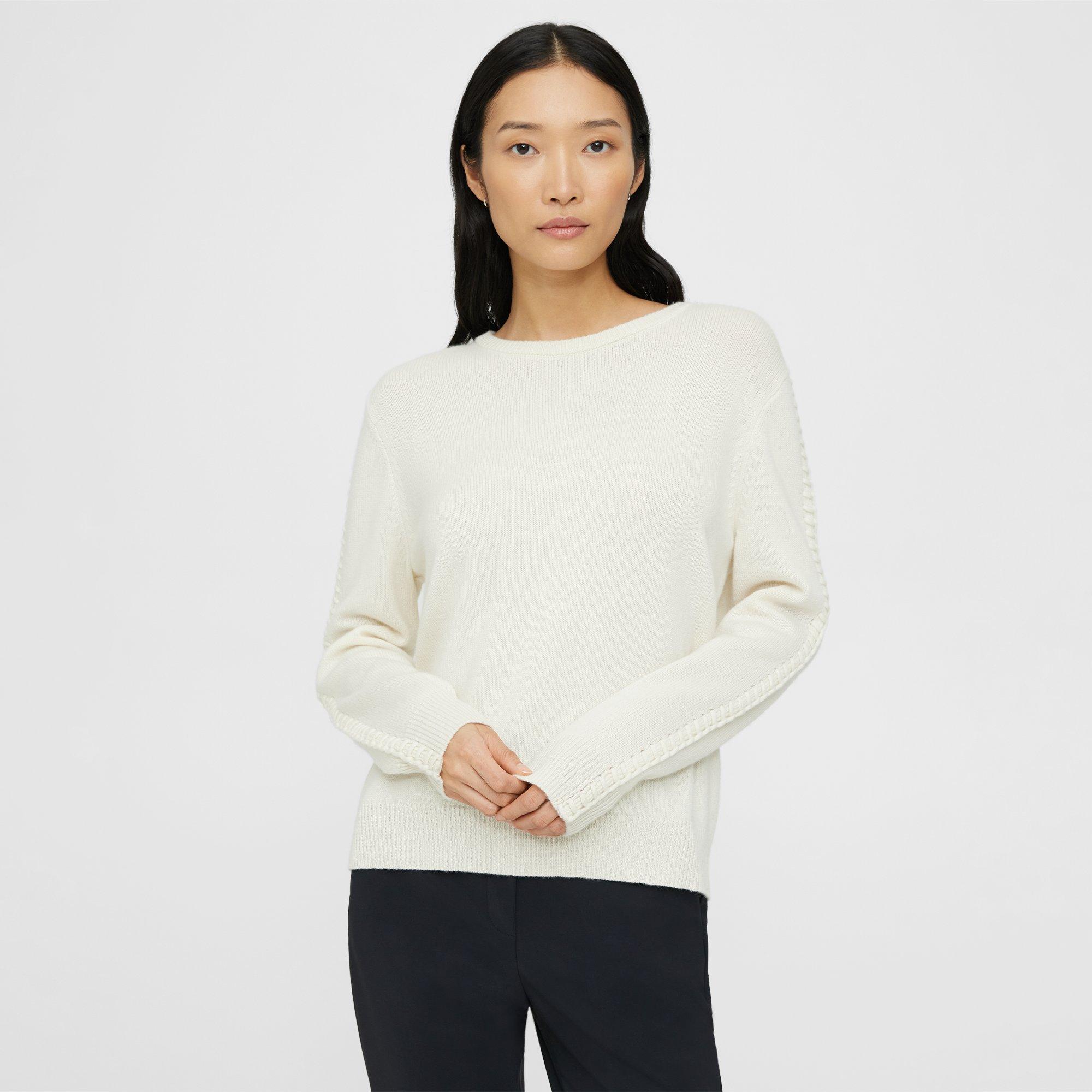 Blanket Stitch Sweater in Cashmere