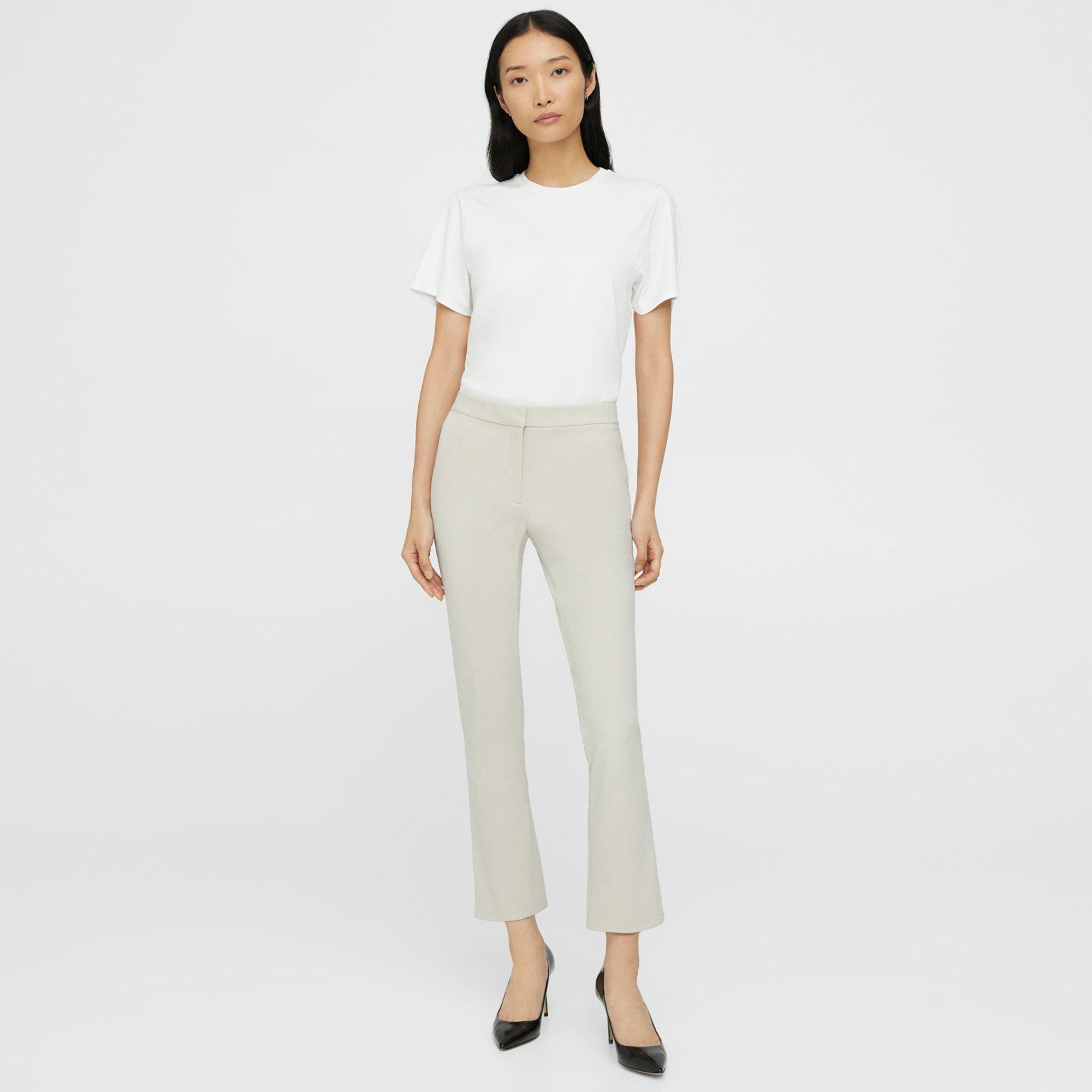 THEORY Cropped stretch-ponte slim-leg pants