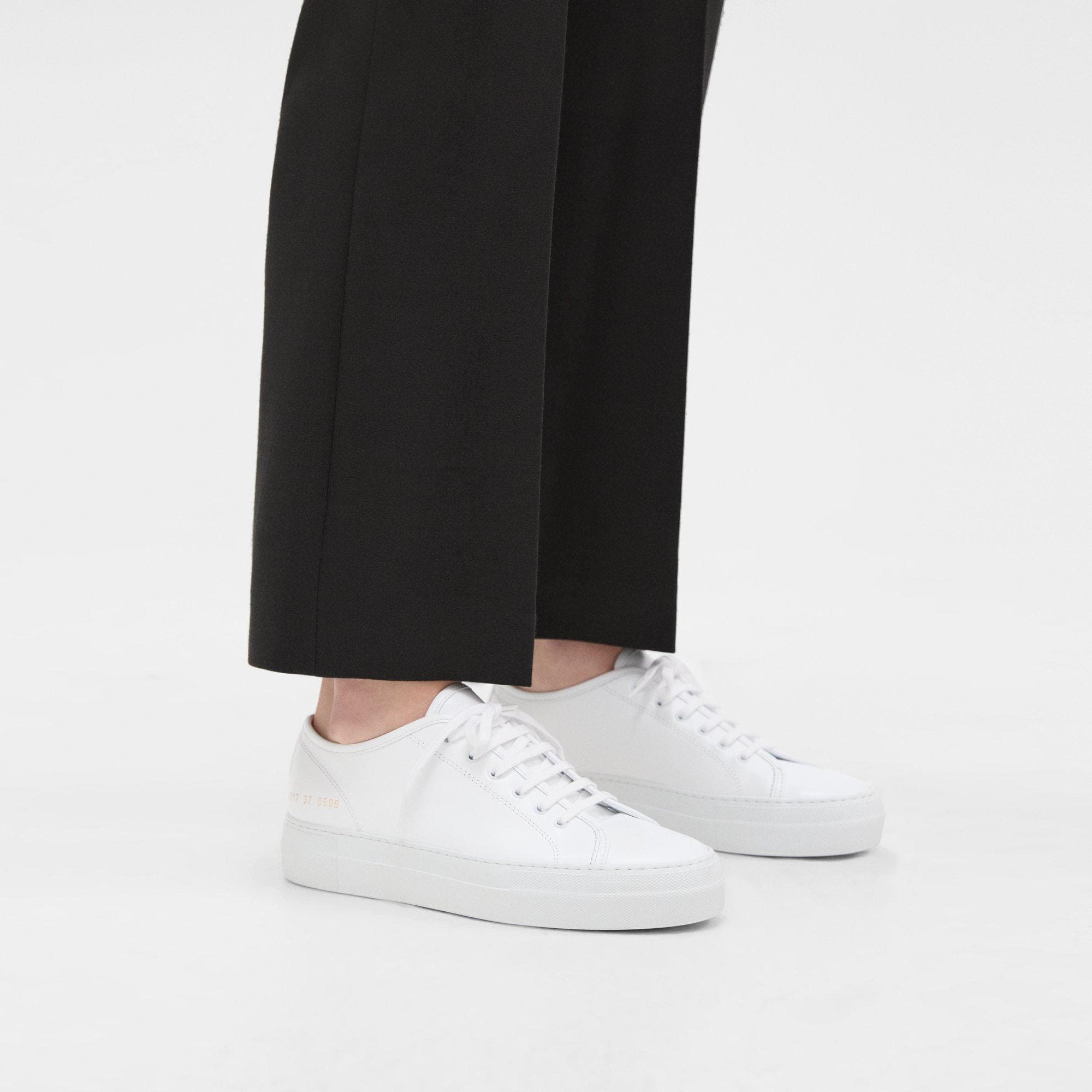 띠어리 Theory 커먼 프로젝트 Common Projects Women’s Tournament Low-Top Super Platform Sneakers,WHITE