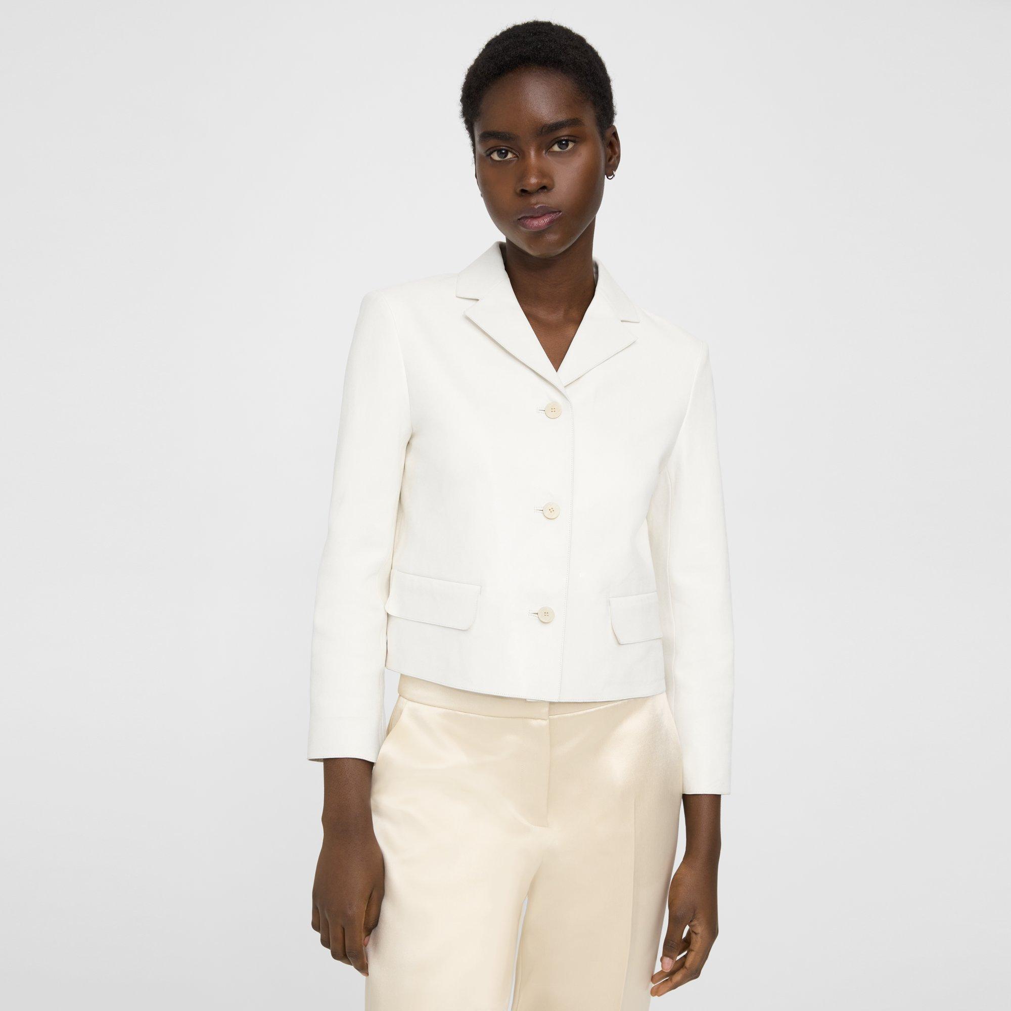 Ladies white cropped on sale jacket