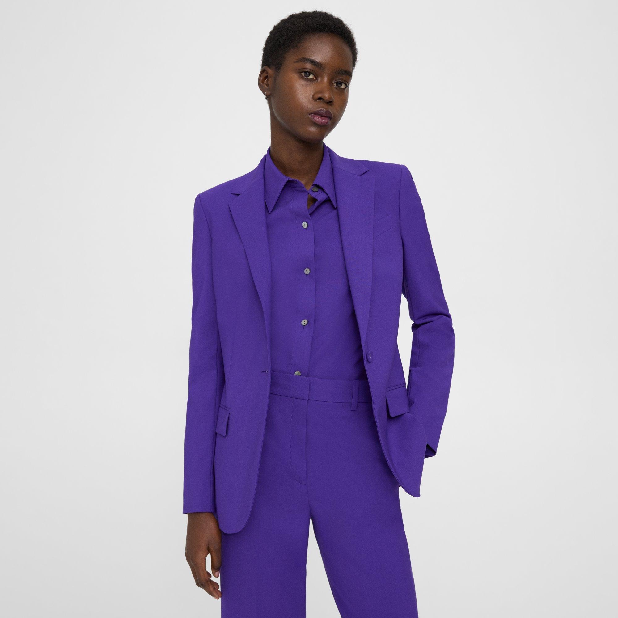 Purple Good Wool Staple Blazer | Theory