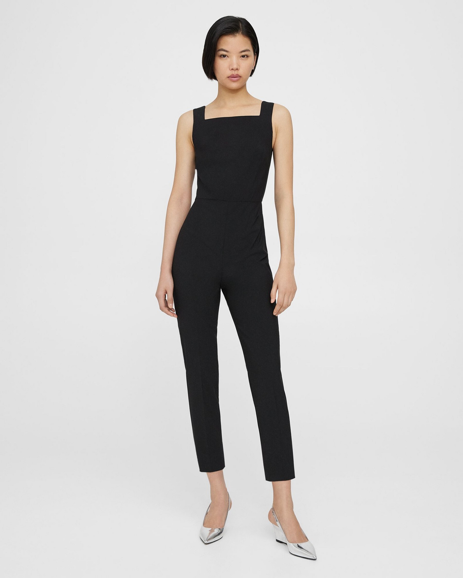 Optimal Resistente Smuk kvinde Black Good Wool Sleeveless Jumpsuit | Theory