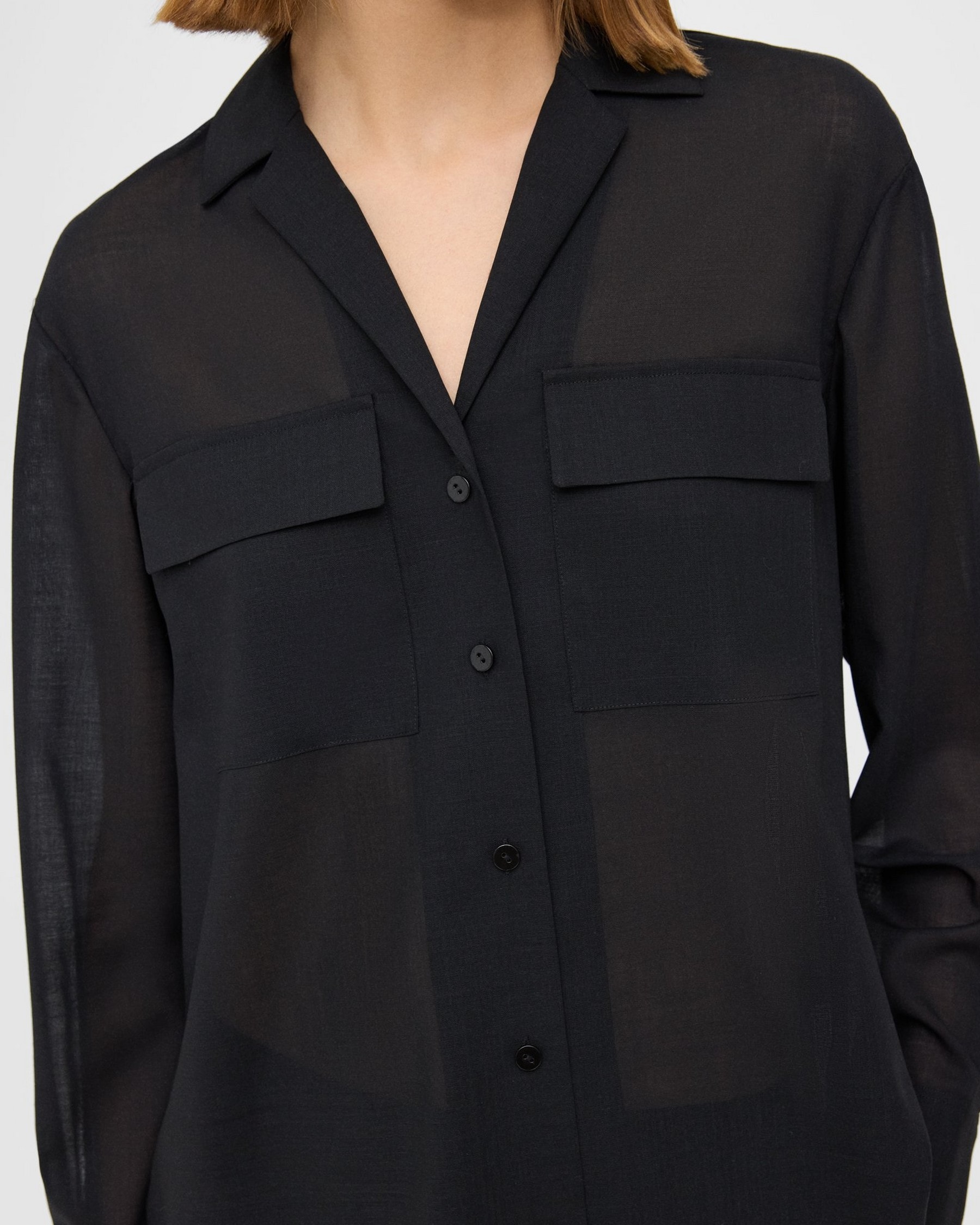 Oversized Patch Pocket Shirt in Cotton