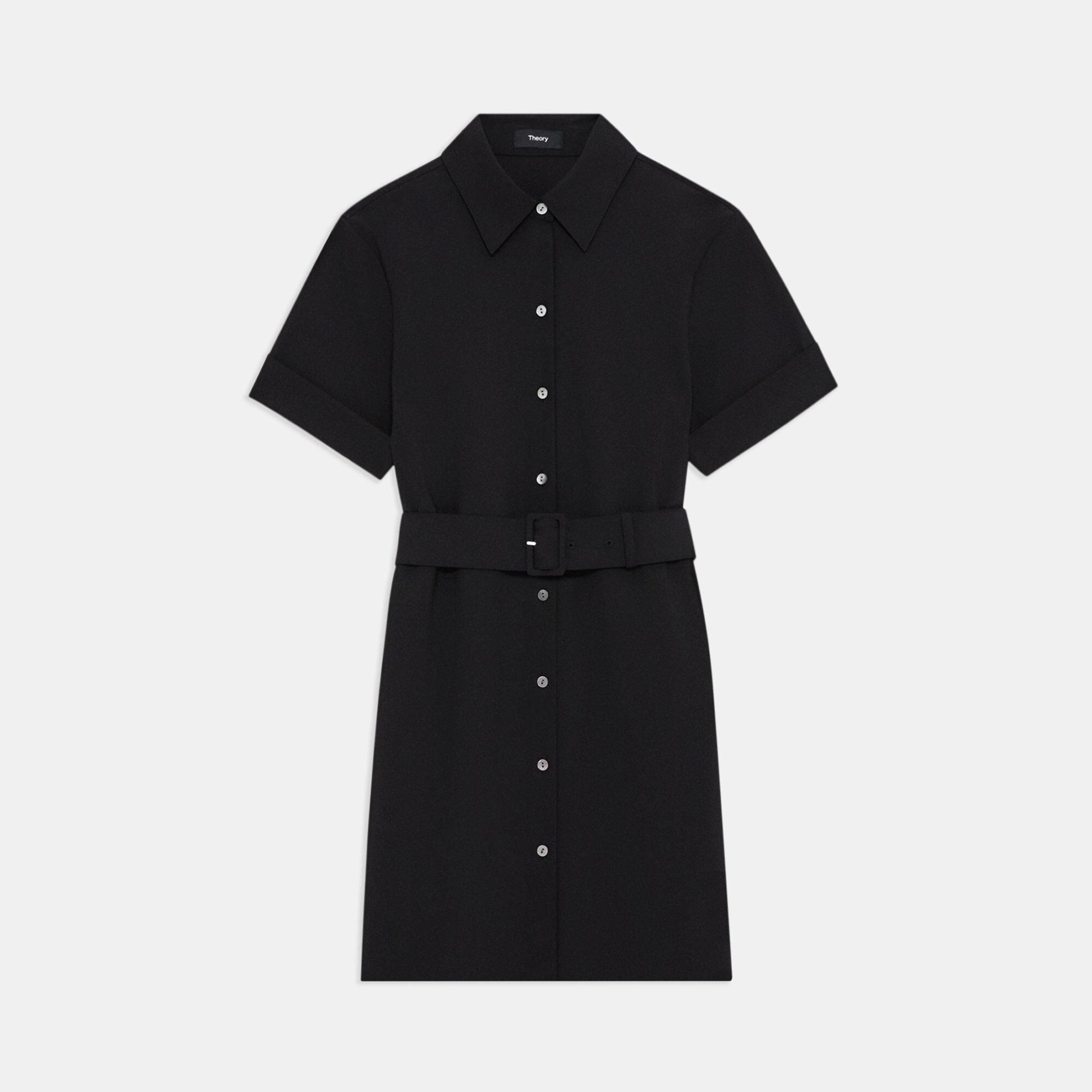 Good Wool Belted Shirt Dress | Theory