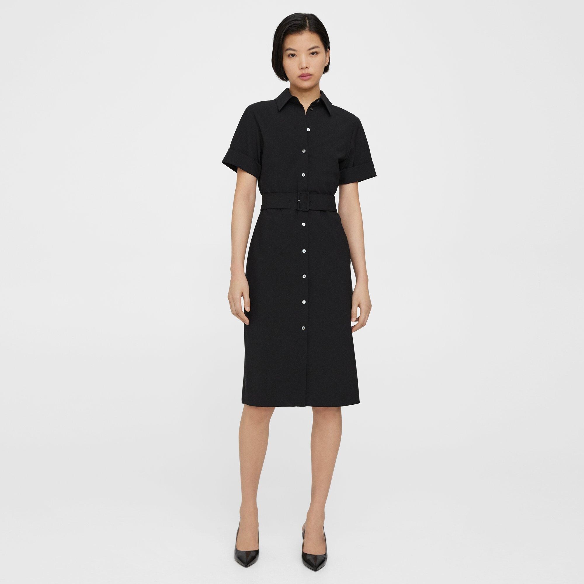 Good Wool Belted Shirt Dress | Theory