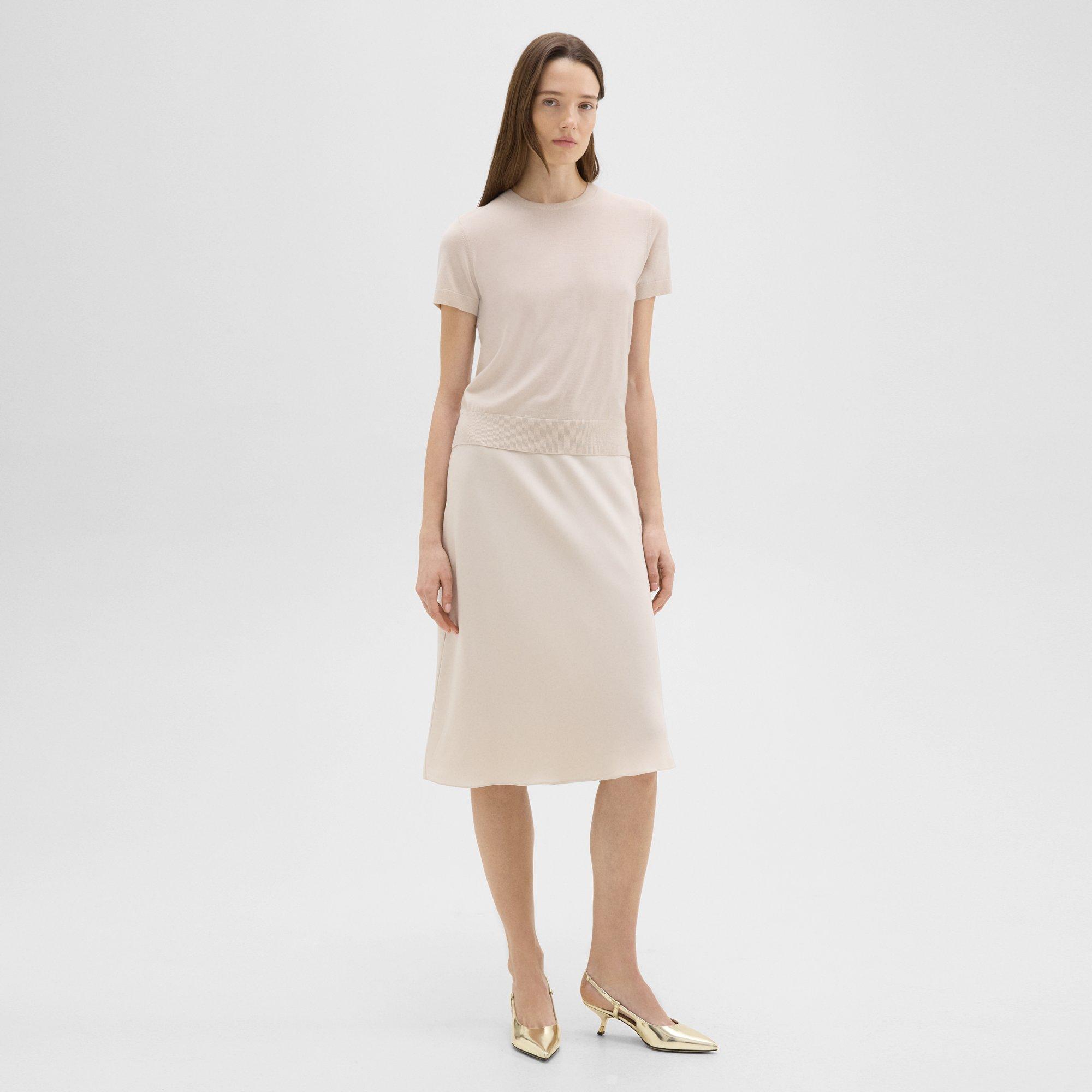 Pull-On Slip Skirt in Silk Georgette