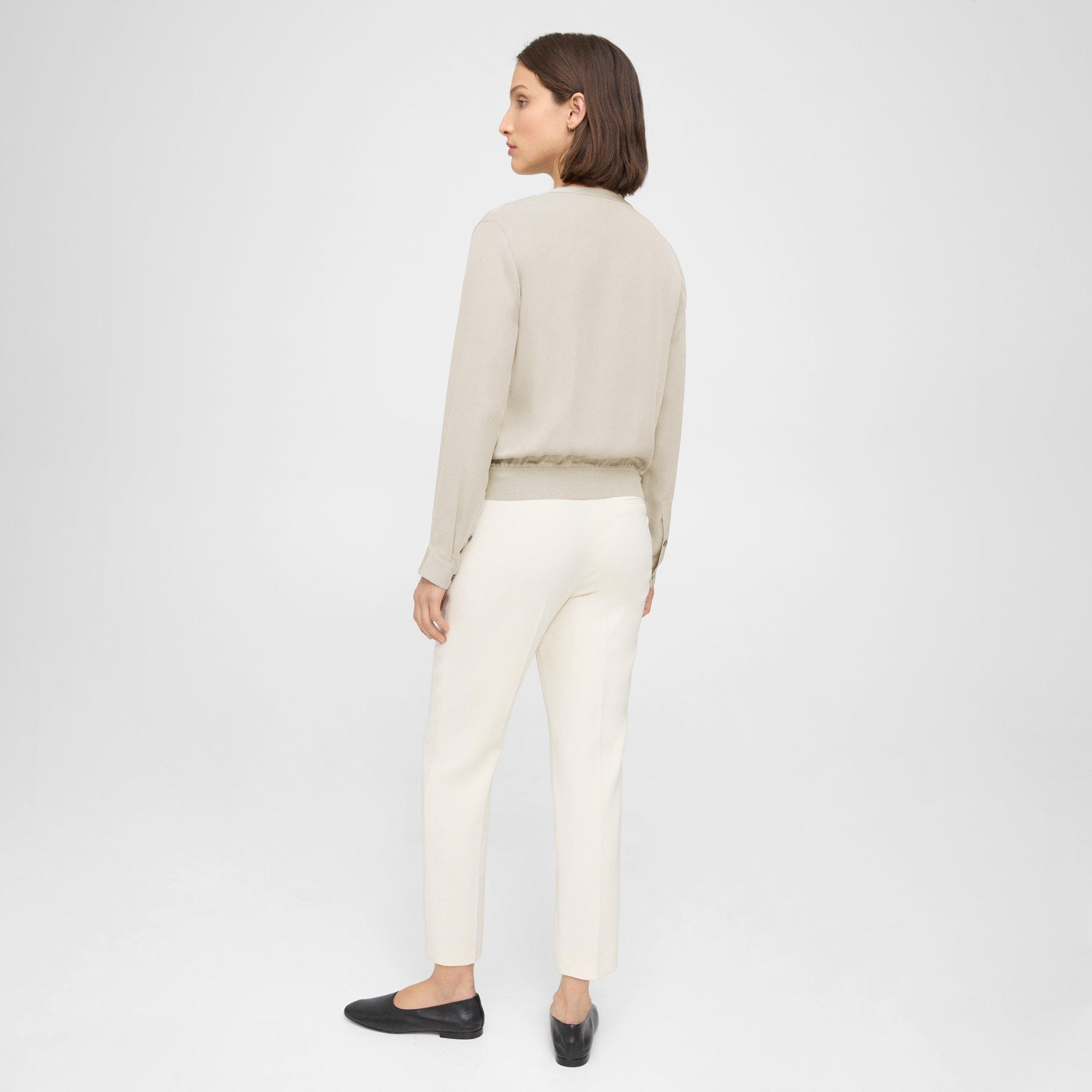 Henley Blouse in Silk Georgette