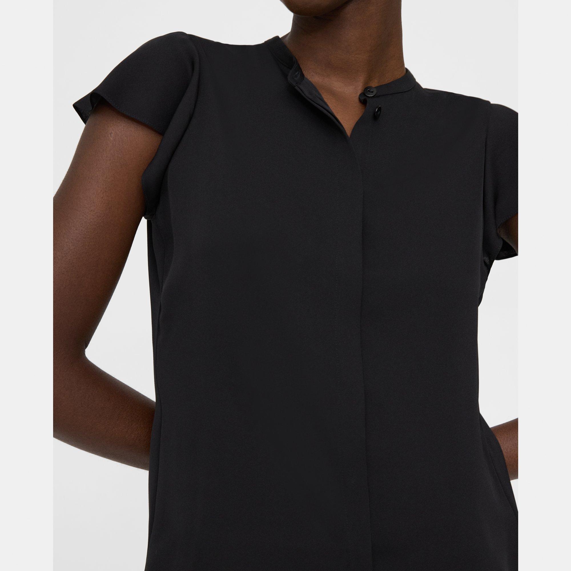 Ruffle Sleeve Top in Silk Georgette
