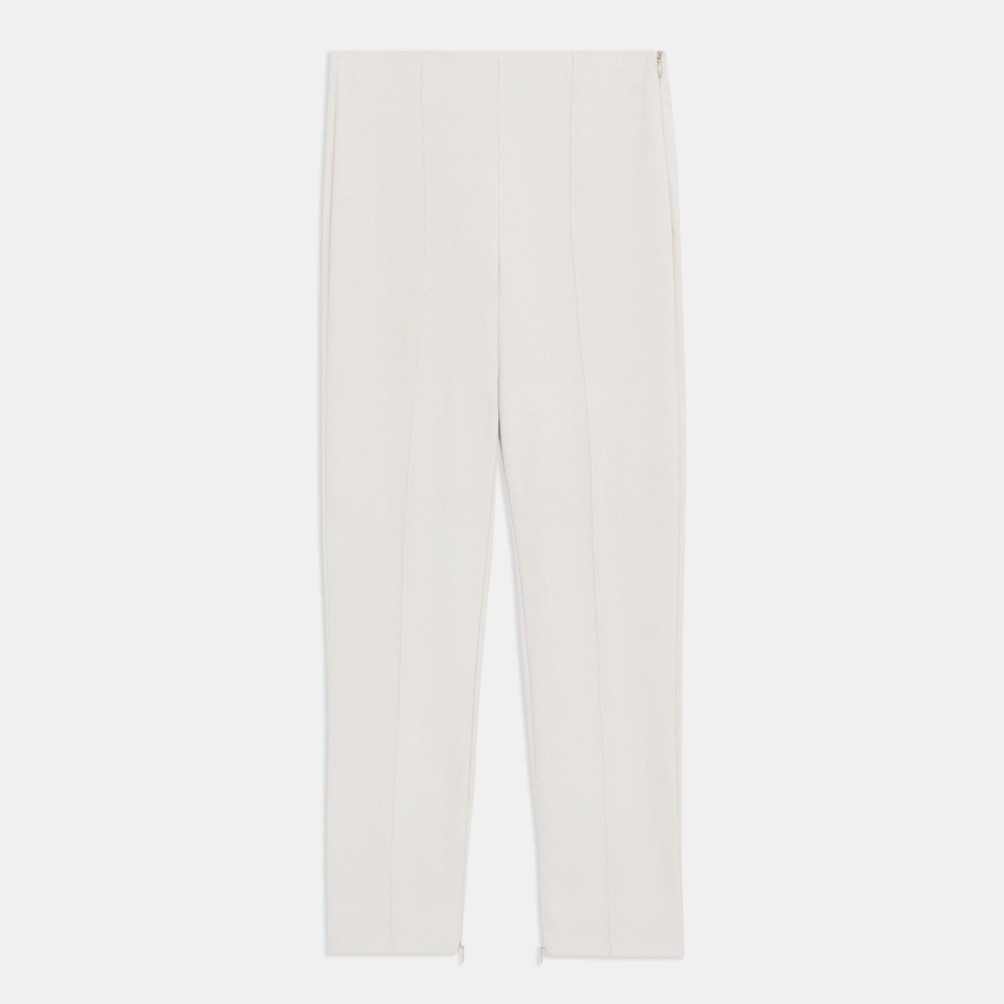 Pintucked Slim Pant in Stretch Cotton