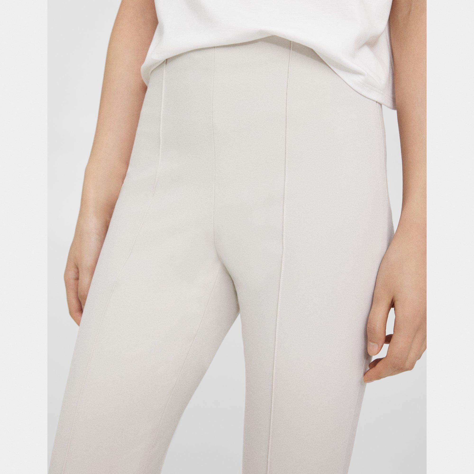 Pintucked Slim Pant in Stretch Cotton