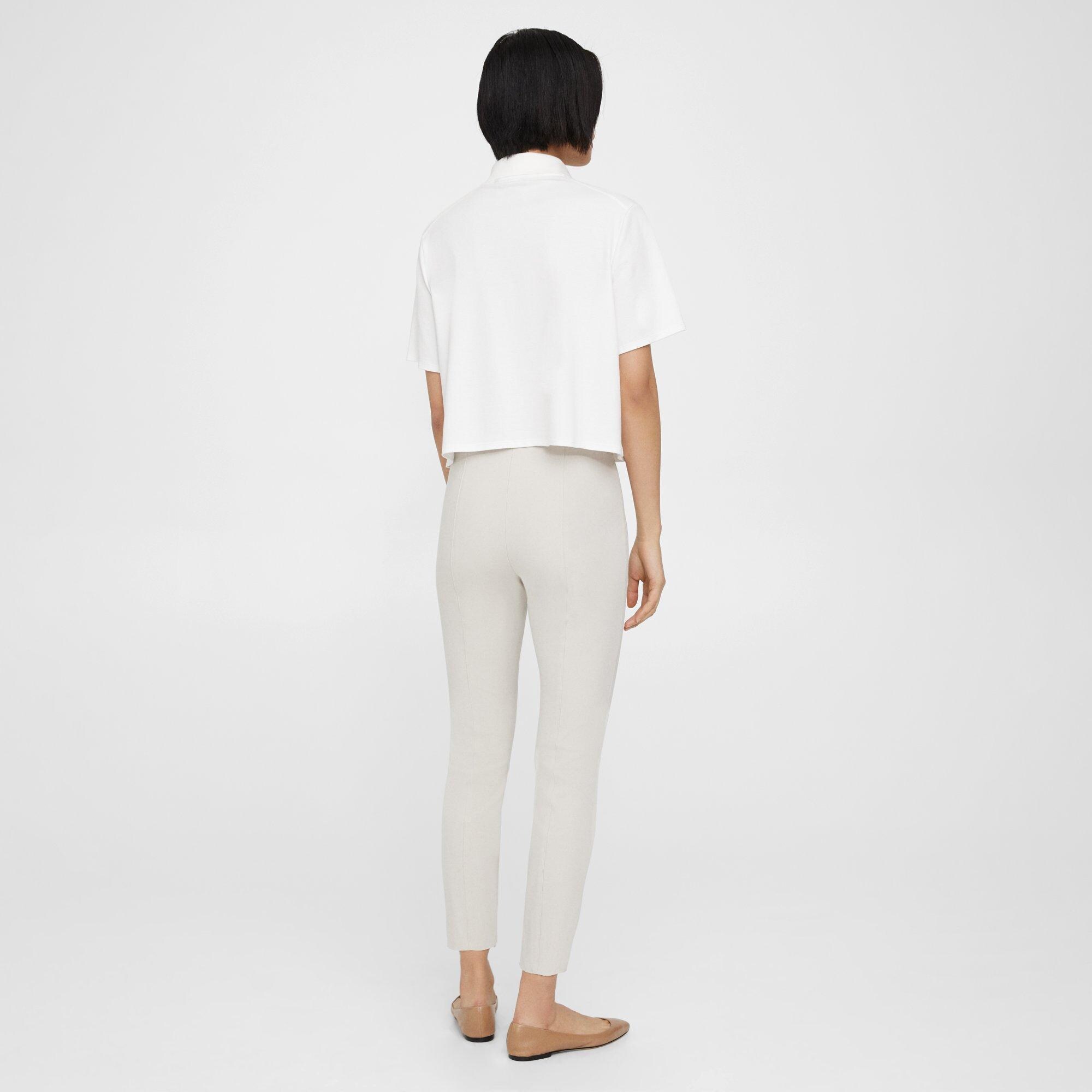 Pintucked Slim Pant in Stretch Cotton