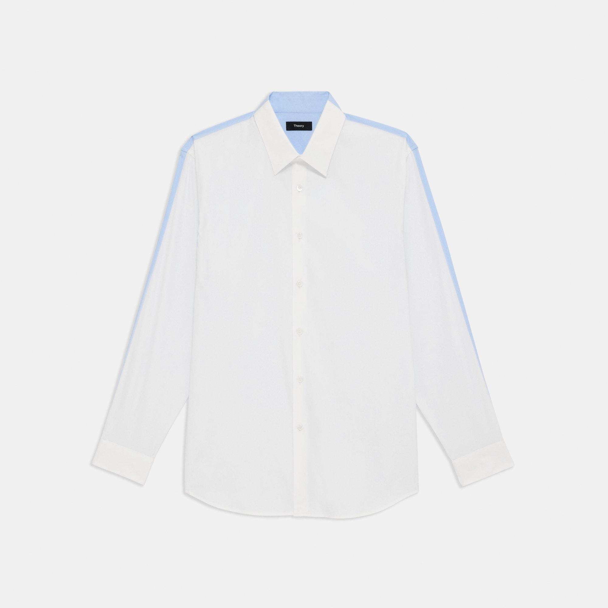 Cotton Oversized Two-Tone Shirt | Theory
