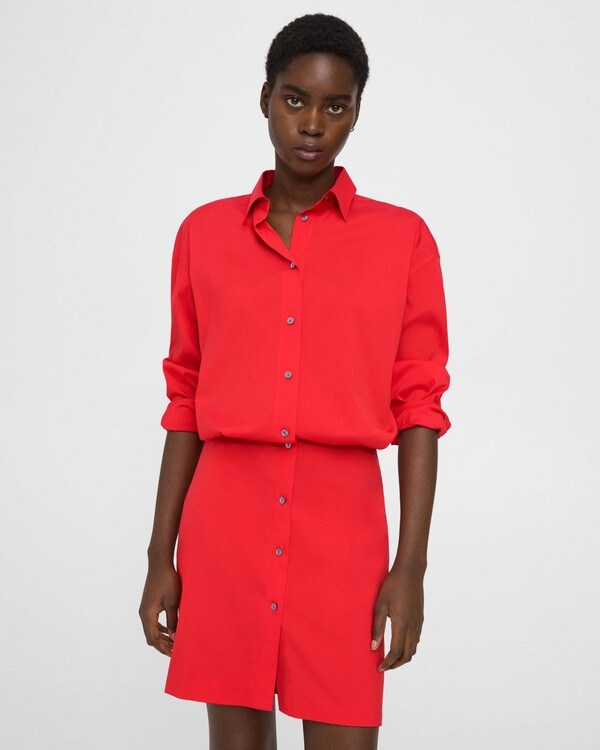 Fitted Shirt Dress in Good Cotton