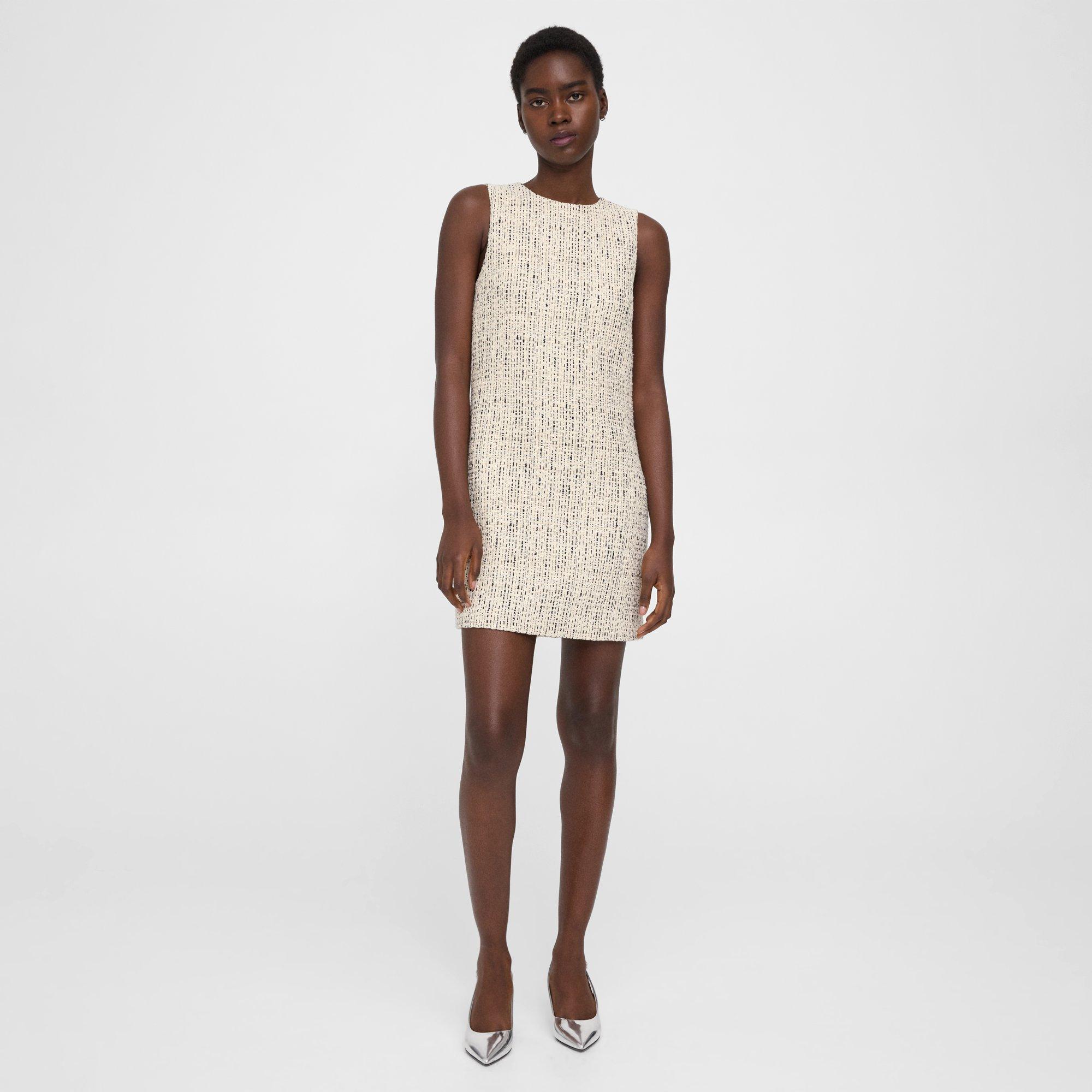 Shift Dress in Cotton-Blend Tweed
