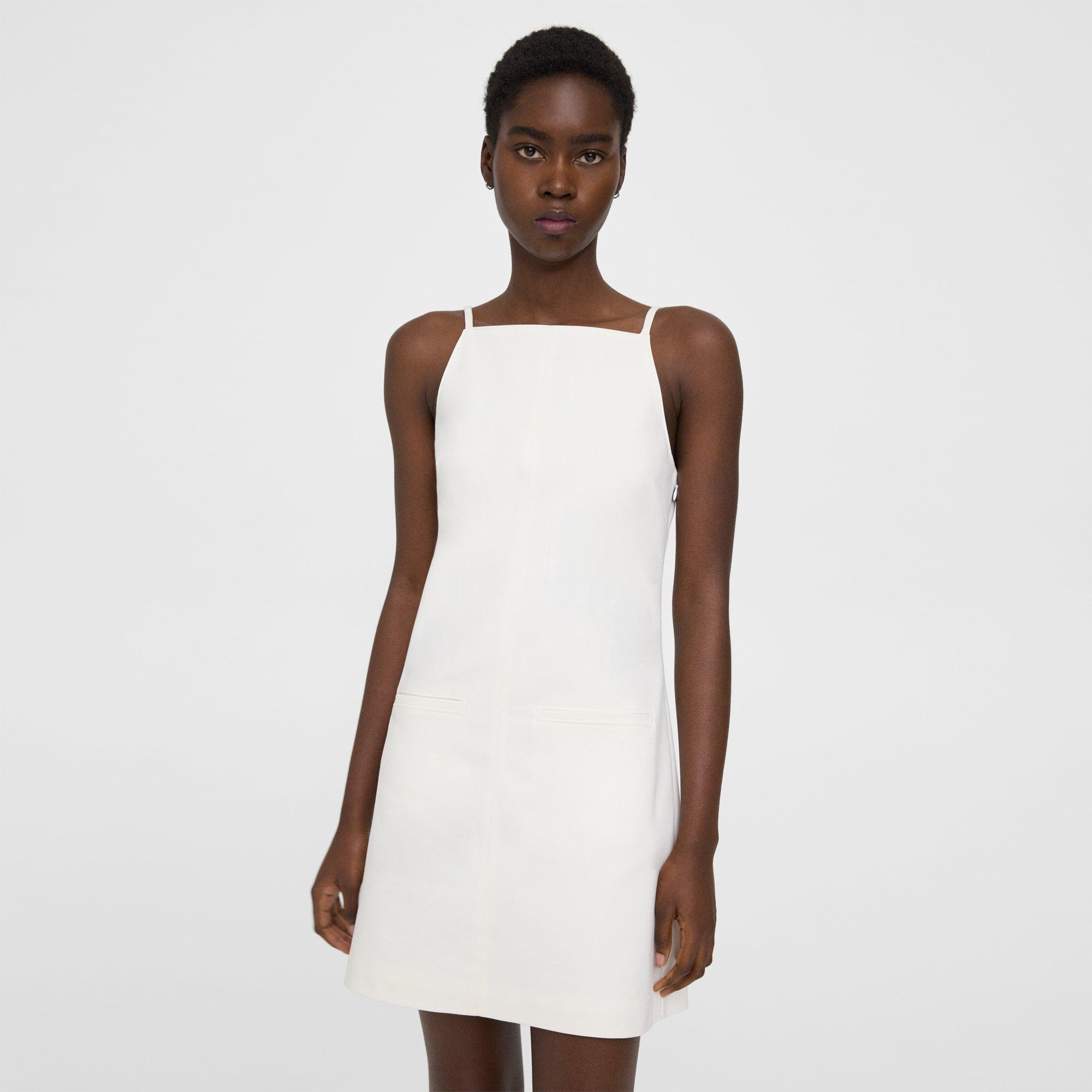 Square Neck Dress in Cotton-Blend