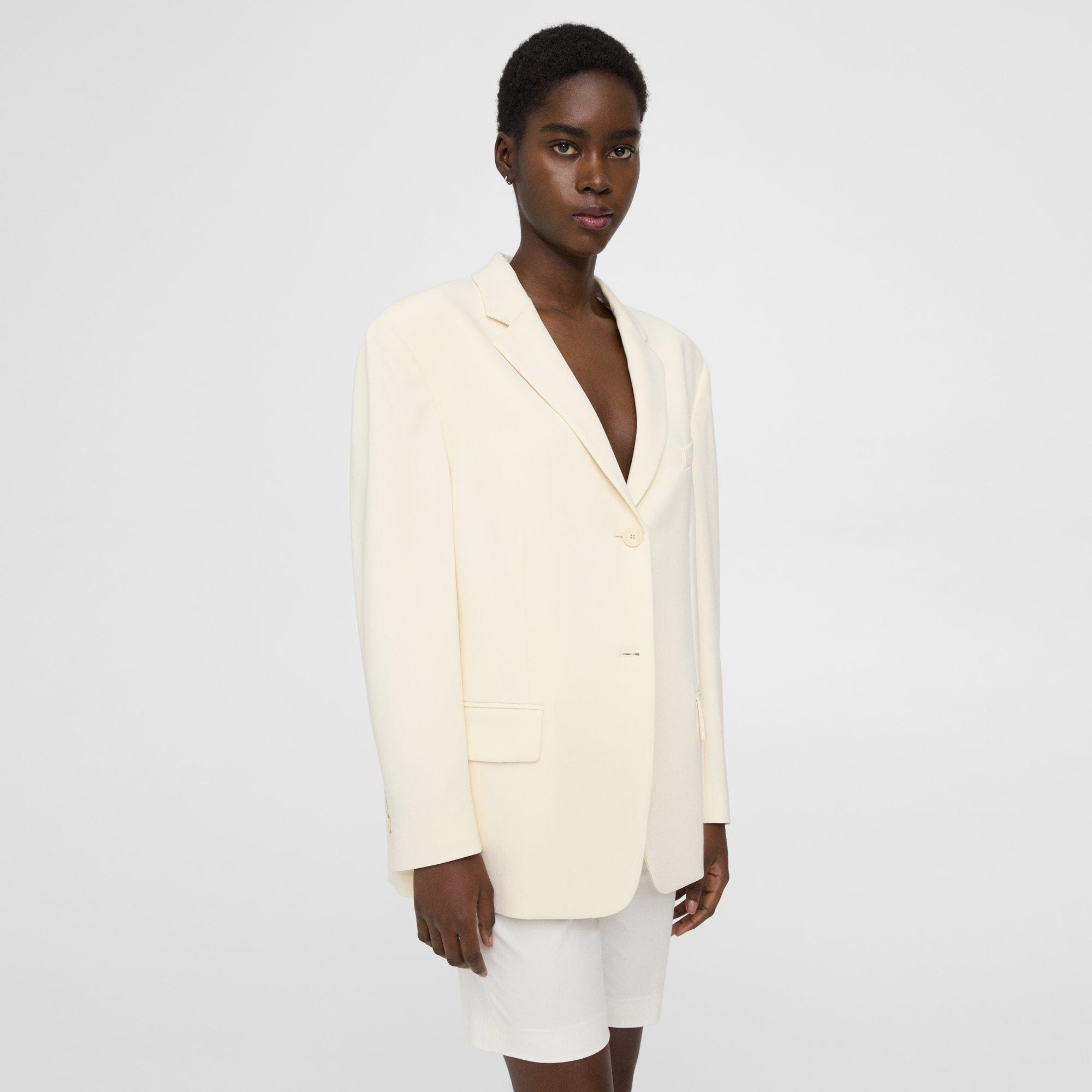 kofferbak postkantoor pil White Admiral Crepe Oversized Blazer | Theory