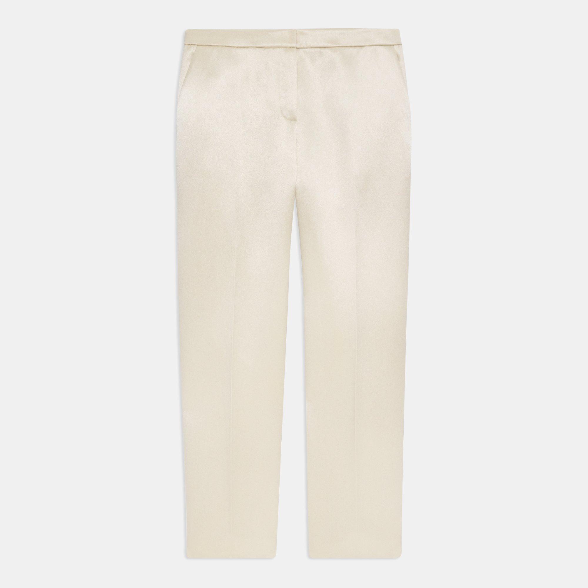 Theory Treeca Pant in Bonded Satin - ShopStyle