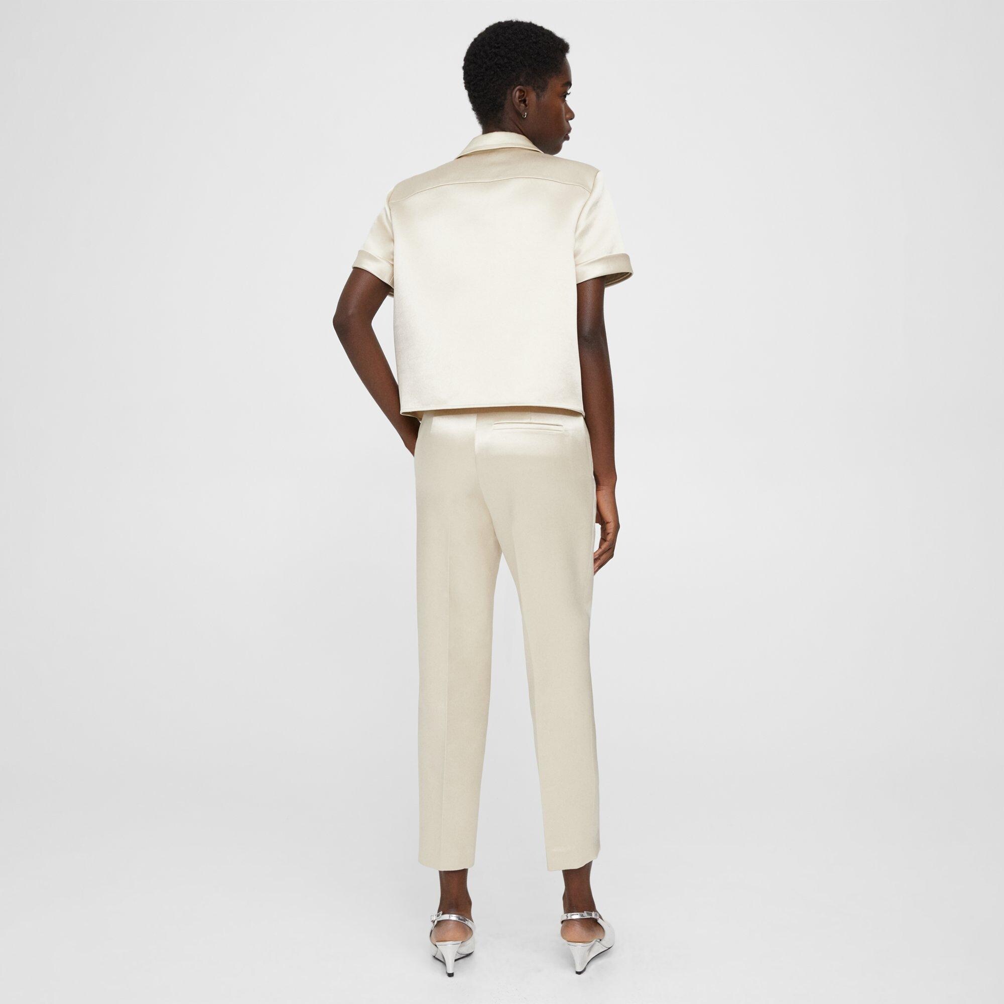 Treeca Pant in Bonded Satin