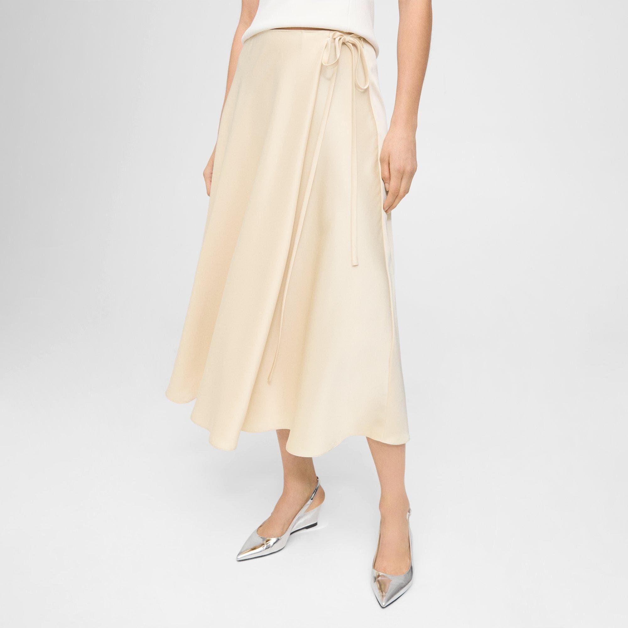 Wrap Skirt in Satin