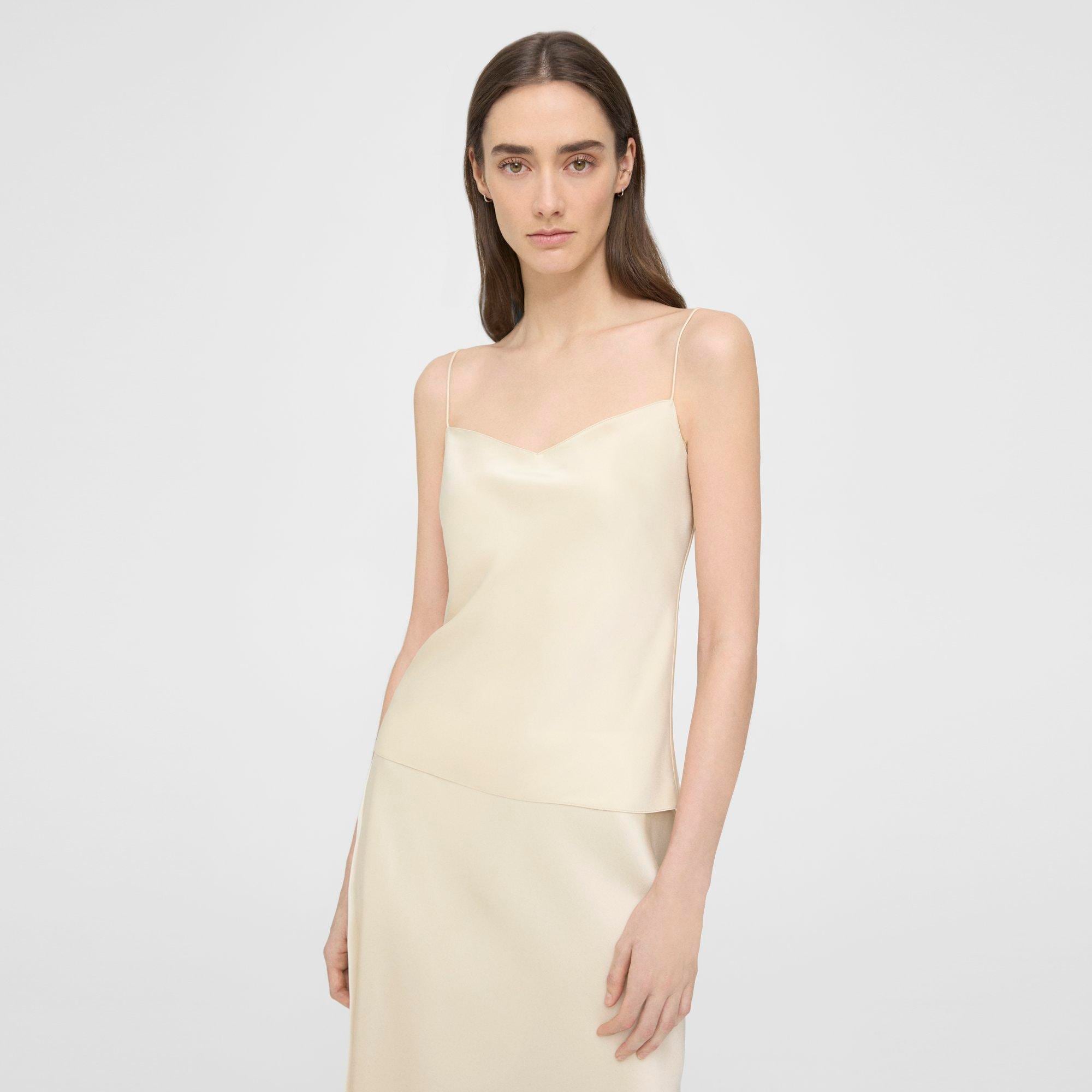 Satiny draped-collar cami, Contemporaine