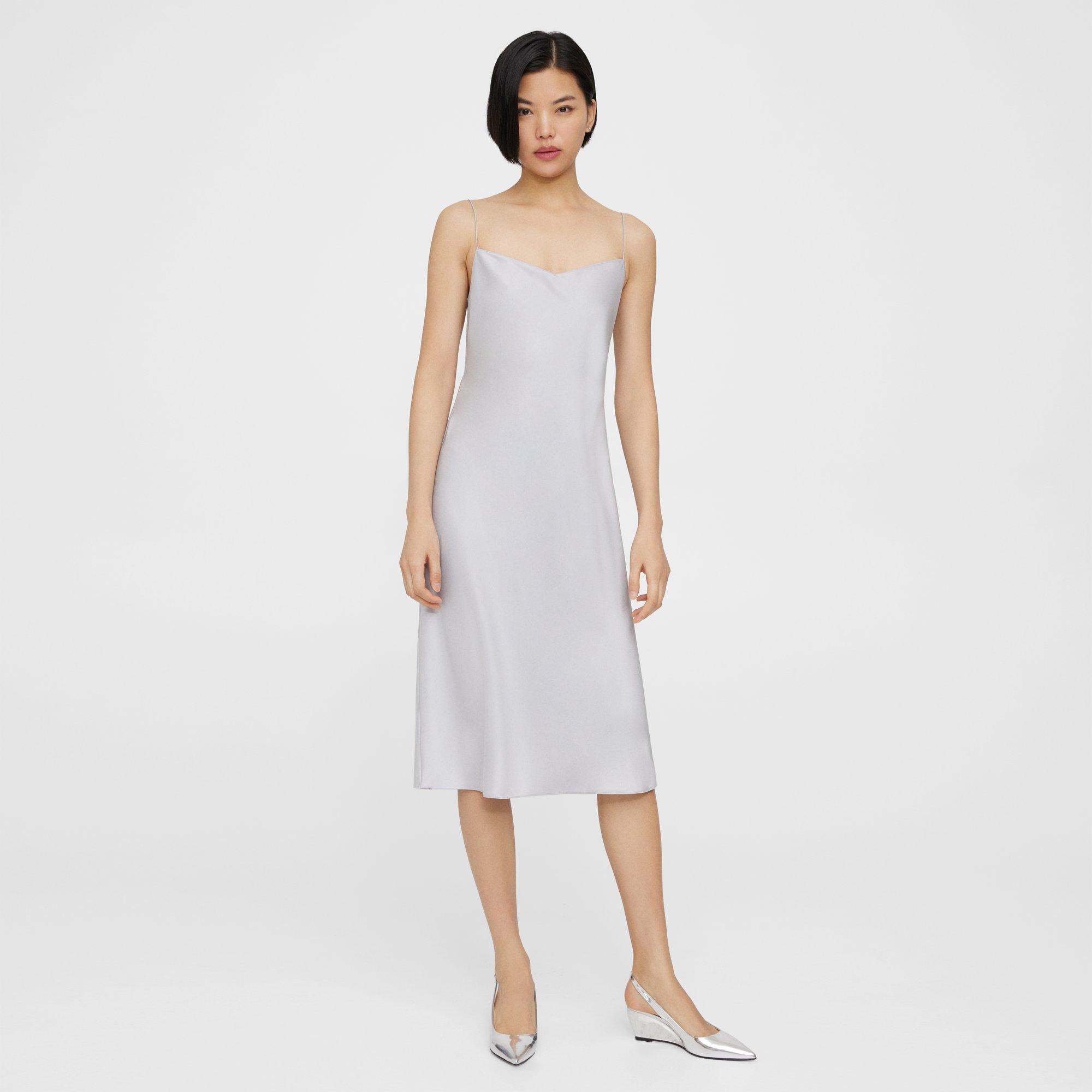 Theory Midi Slip Dress in Satin