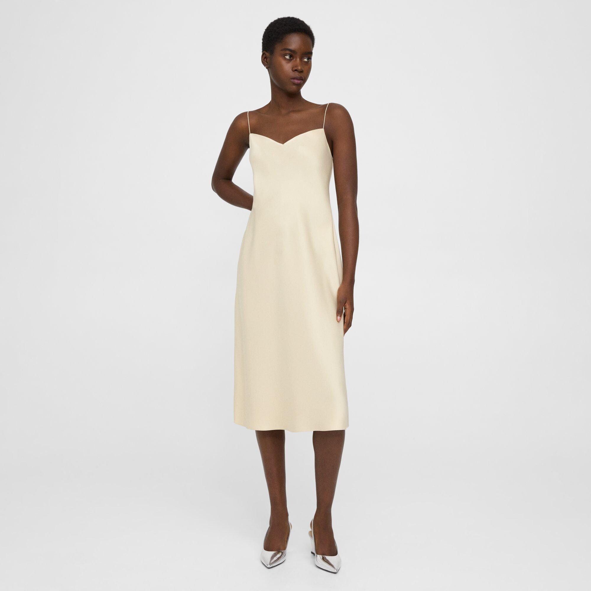 Midi Slip Dress in Satin