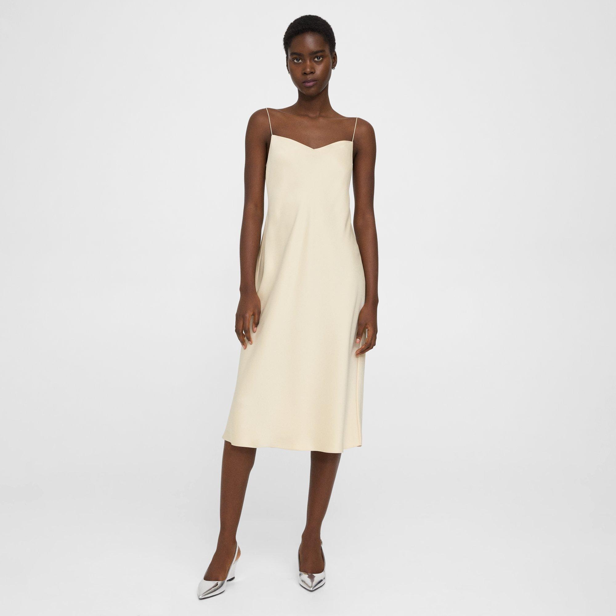 Midi Slip Dress in Satin