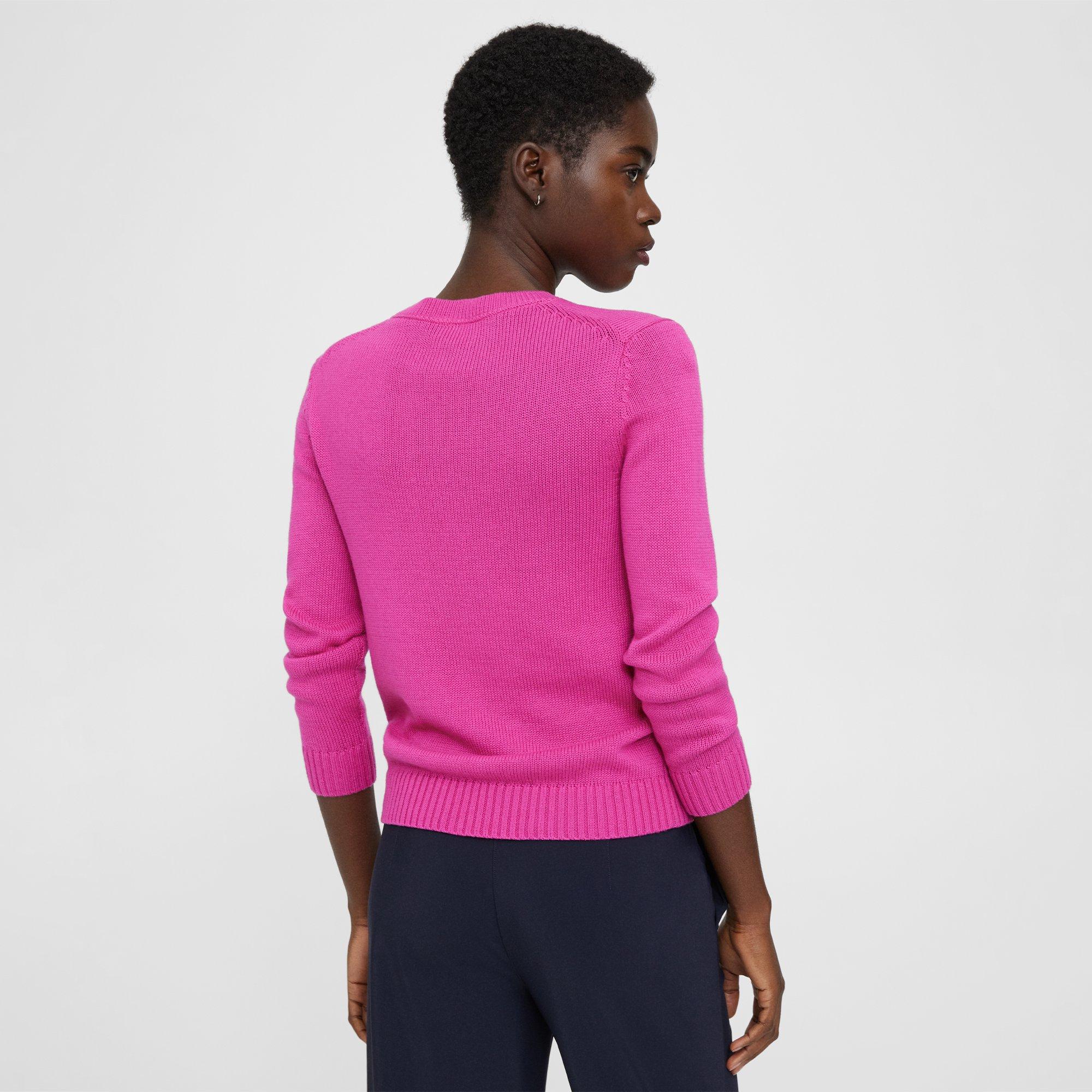 Shrunken Crewneck Sweater in Cotton-Cashmere