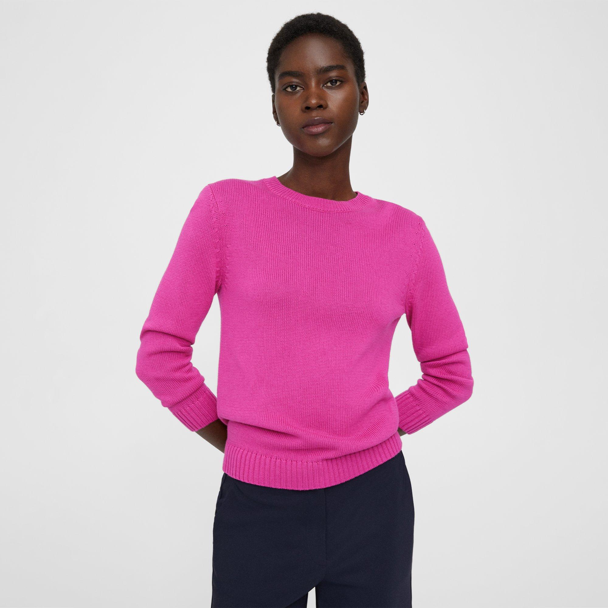 Shrunken Crewneck Sweater in Cotton-Cashmere