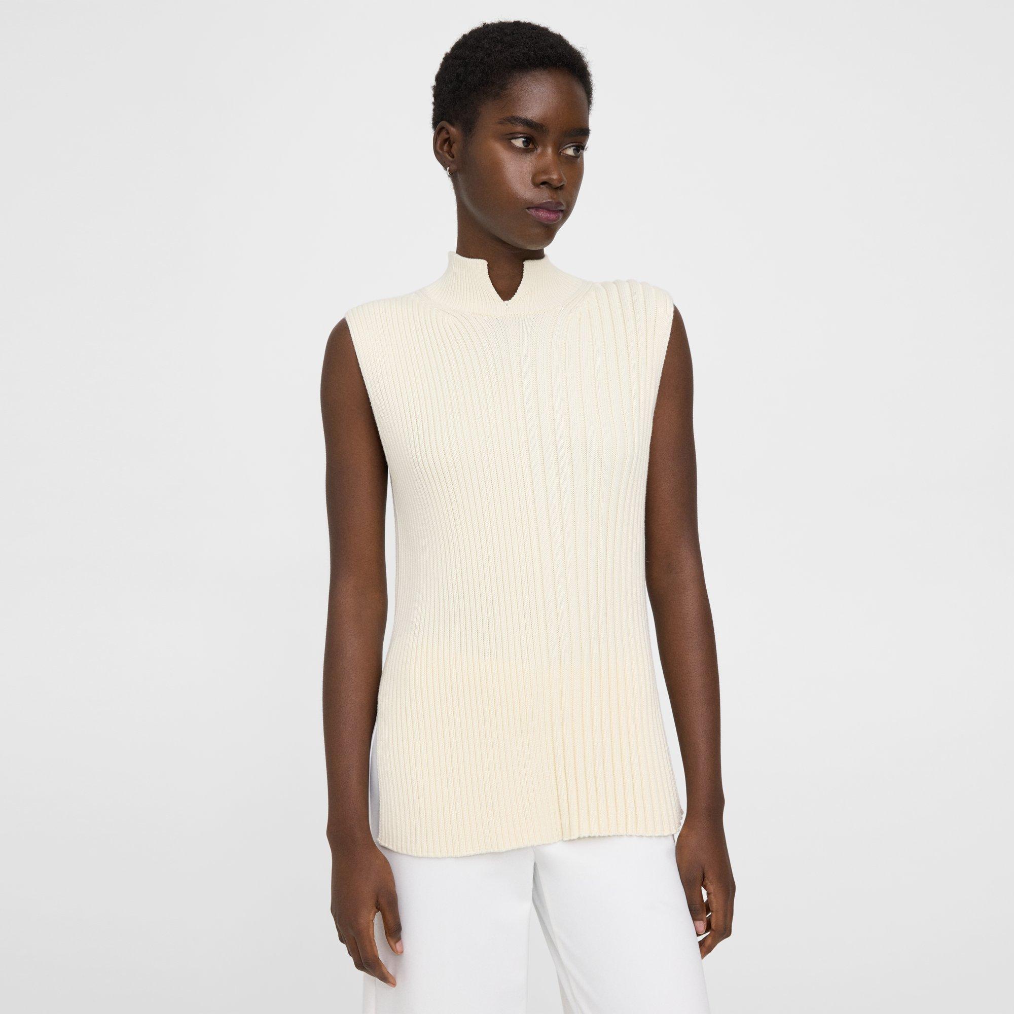 Theory Turtleneck Shell Top in Cotton-Cashmere