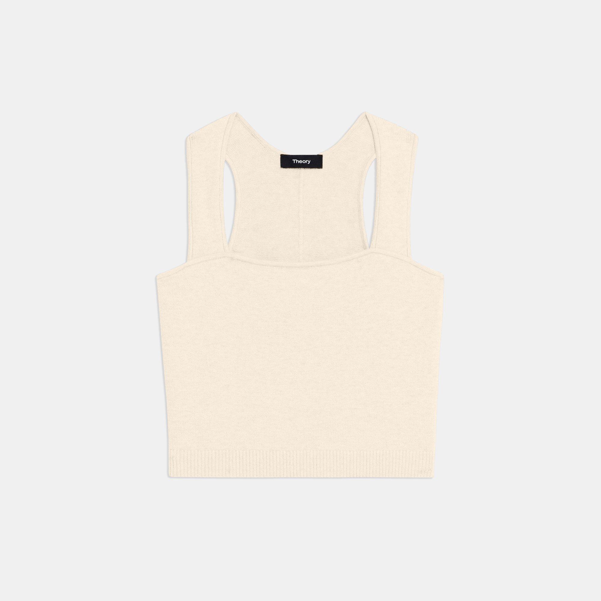 Cropped Tank Top in Cotton-Cashmere