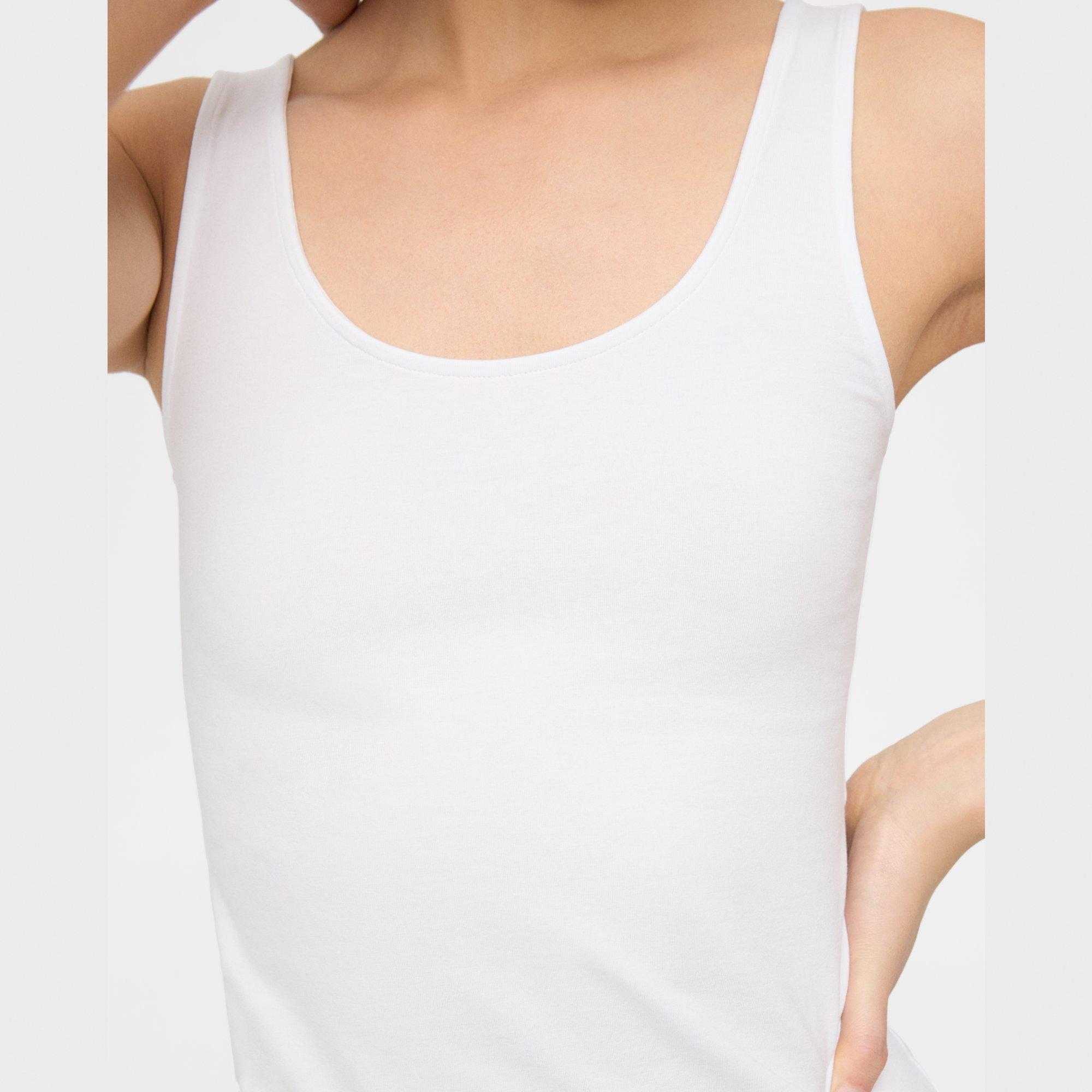 New Theory off White Tiny Tank Cotton Sleeveless Tank Top T-shirt