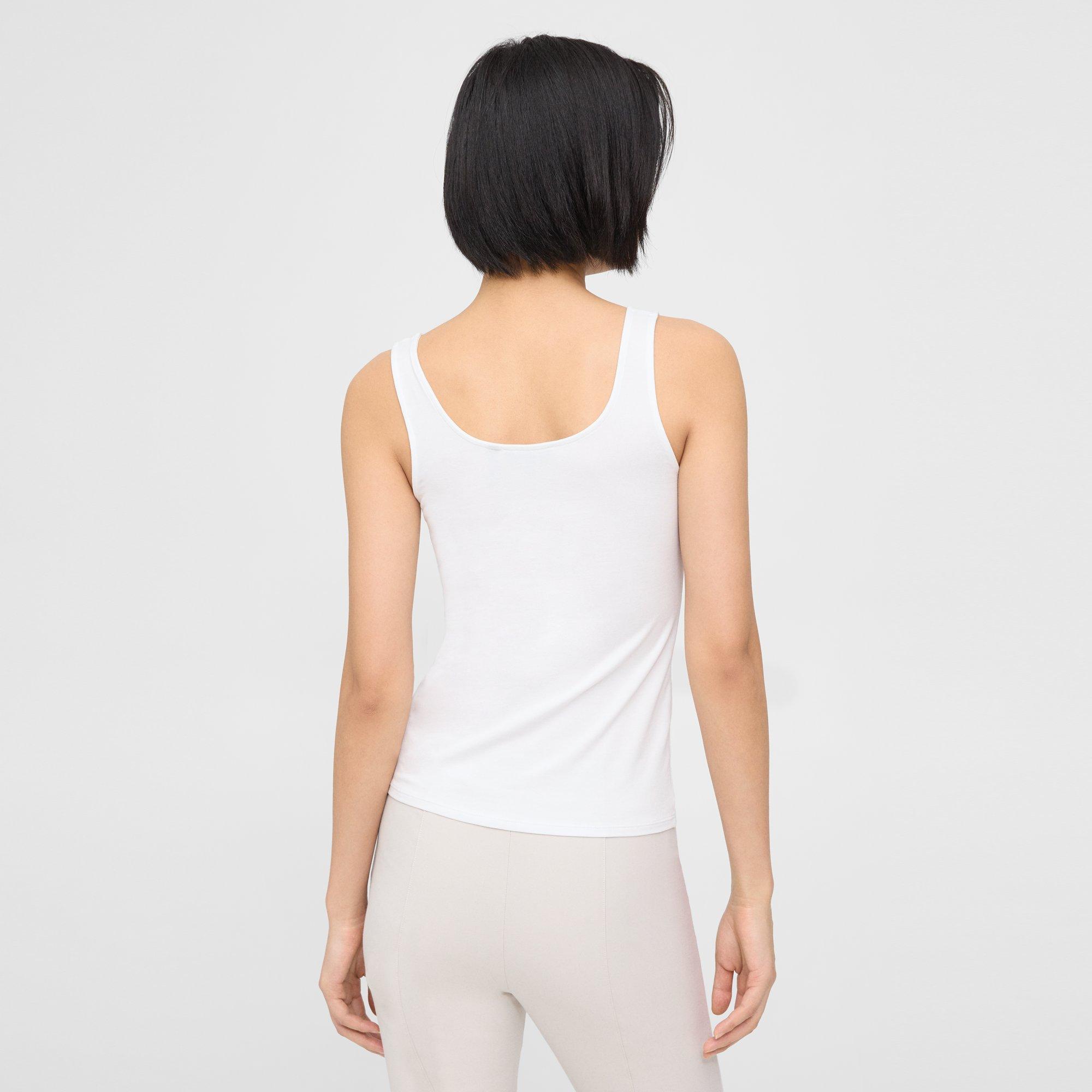 Scoop Neck Tank in Stretch Cotton