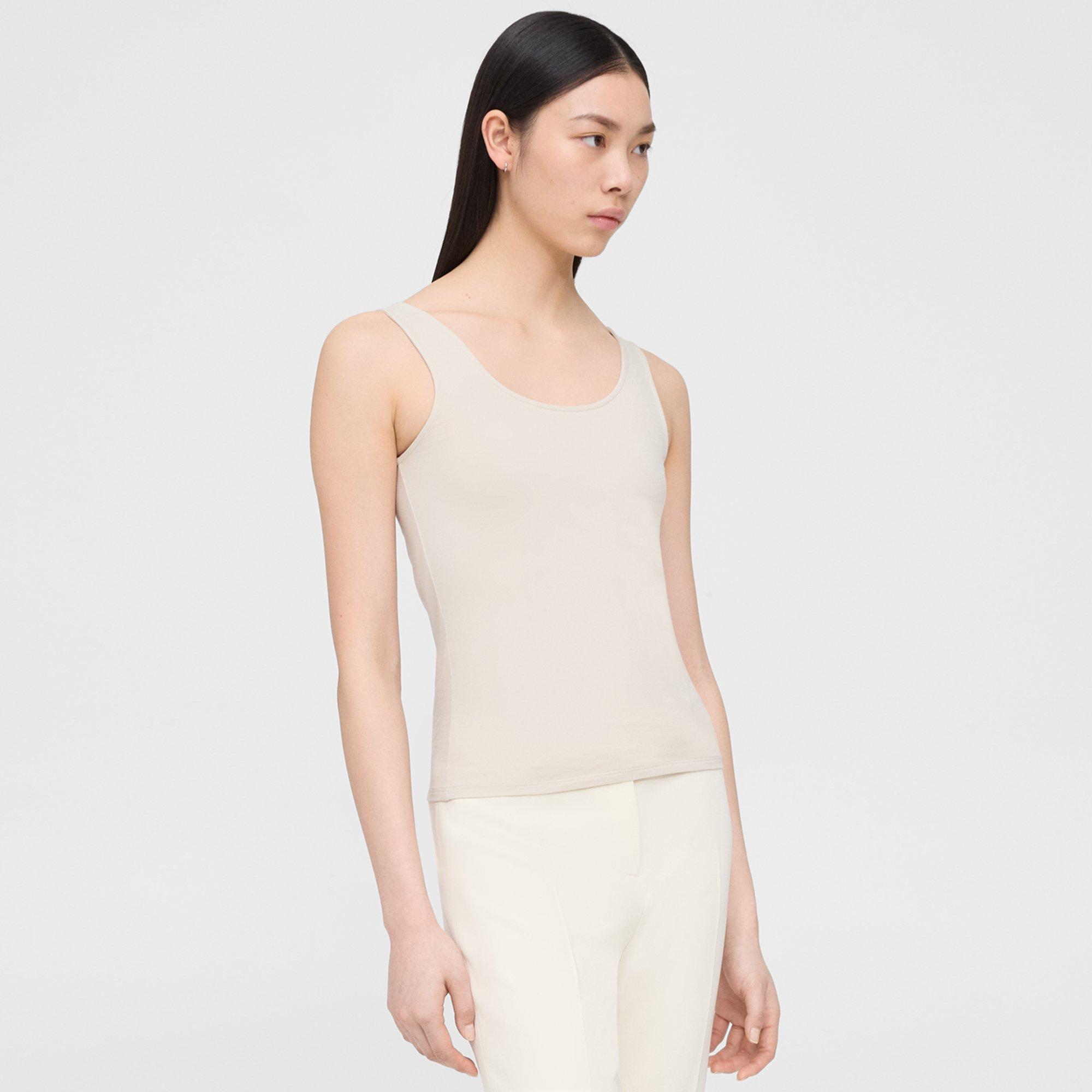 Scoop Neck Tank in Stretch Cotton