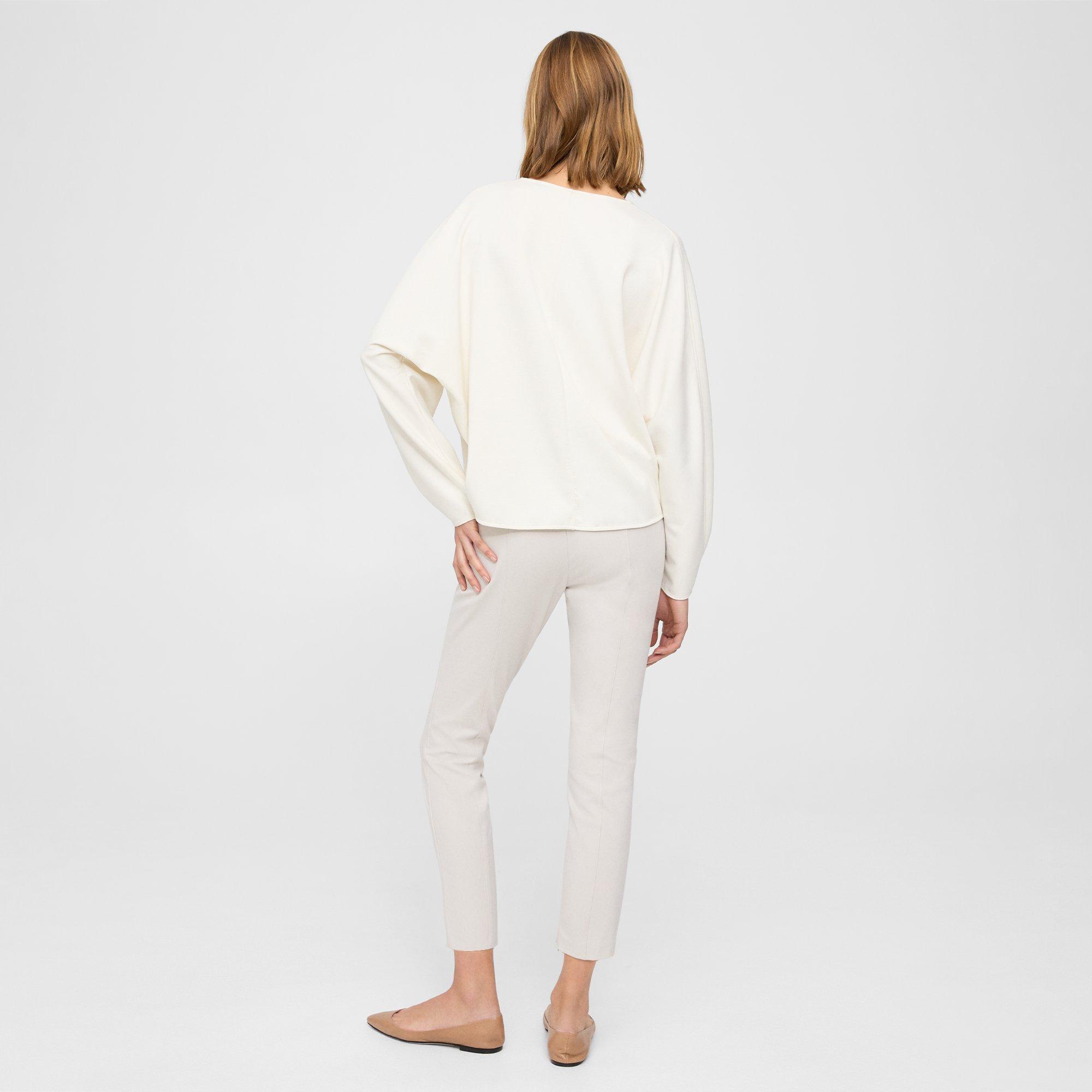 Sculpted V-Neck Top in Double-Knit Jersey
