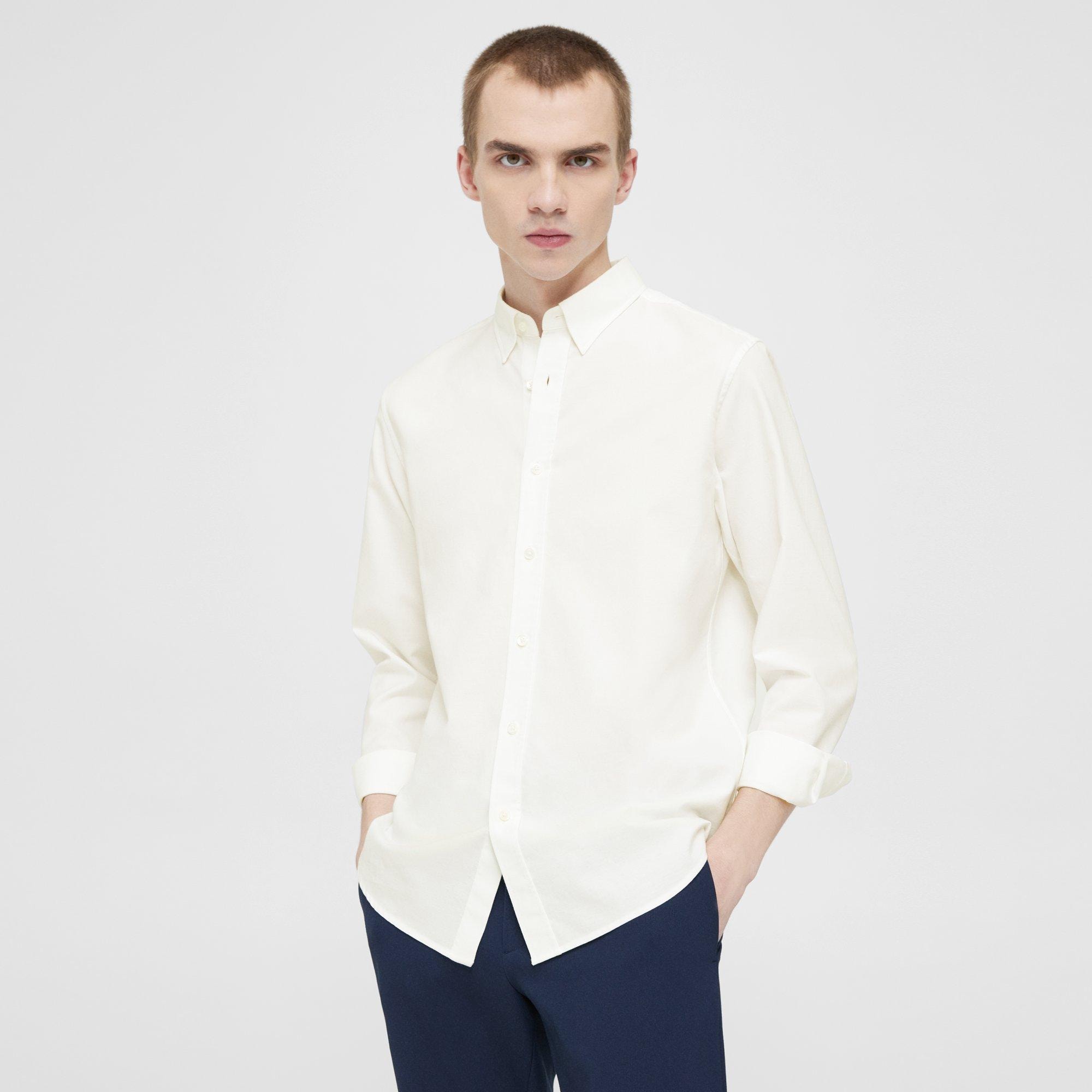 White Oxford Cotton Irving Shirt | Theory