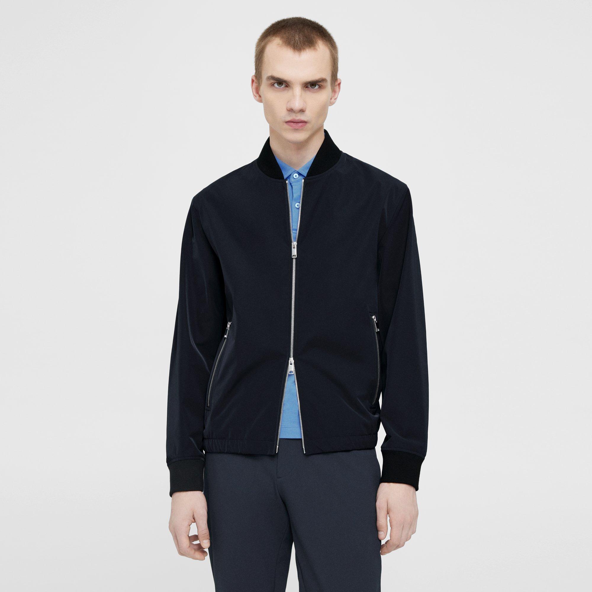 Men Navy Blue Bomber Jacket - Mready