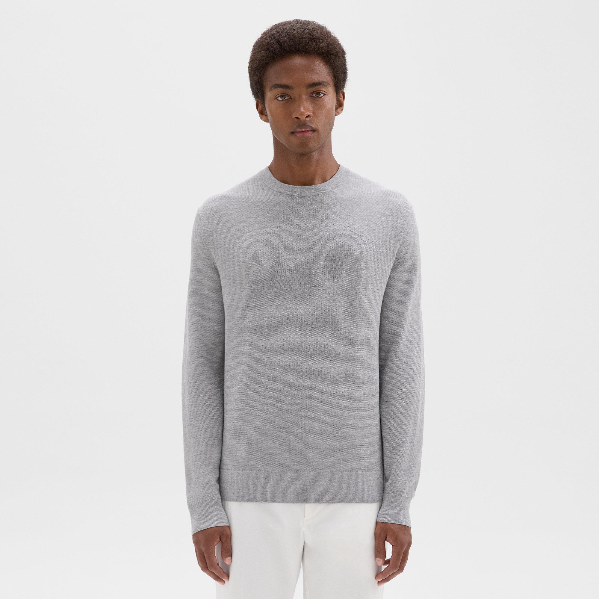 띠어리 Theory Riland Sweater in Light Bilen,LIGHT GREY HEATHER