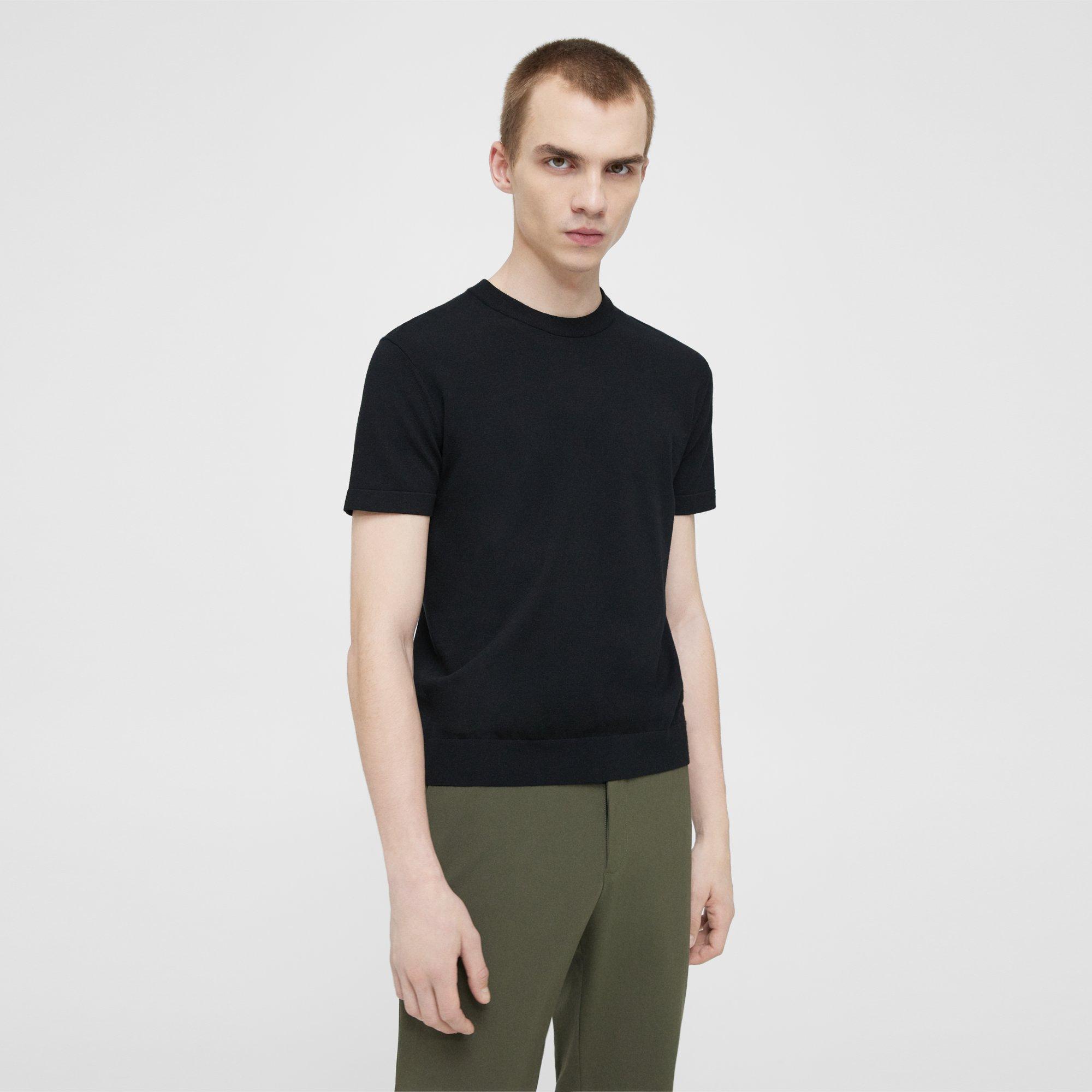 Sarior Short-Sleeve Sweater in Fine Bilen