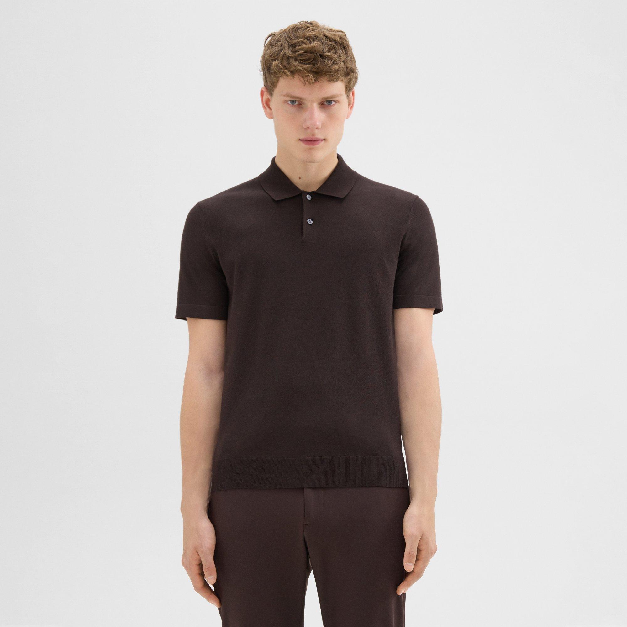 Theory Goris Polo Shirt in Light Bilen