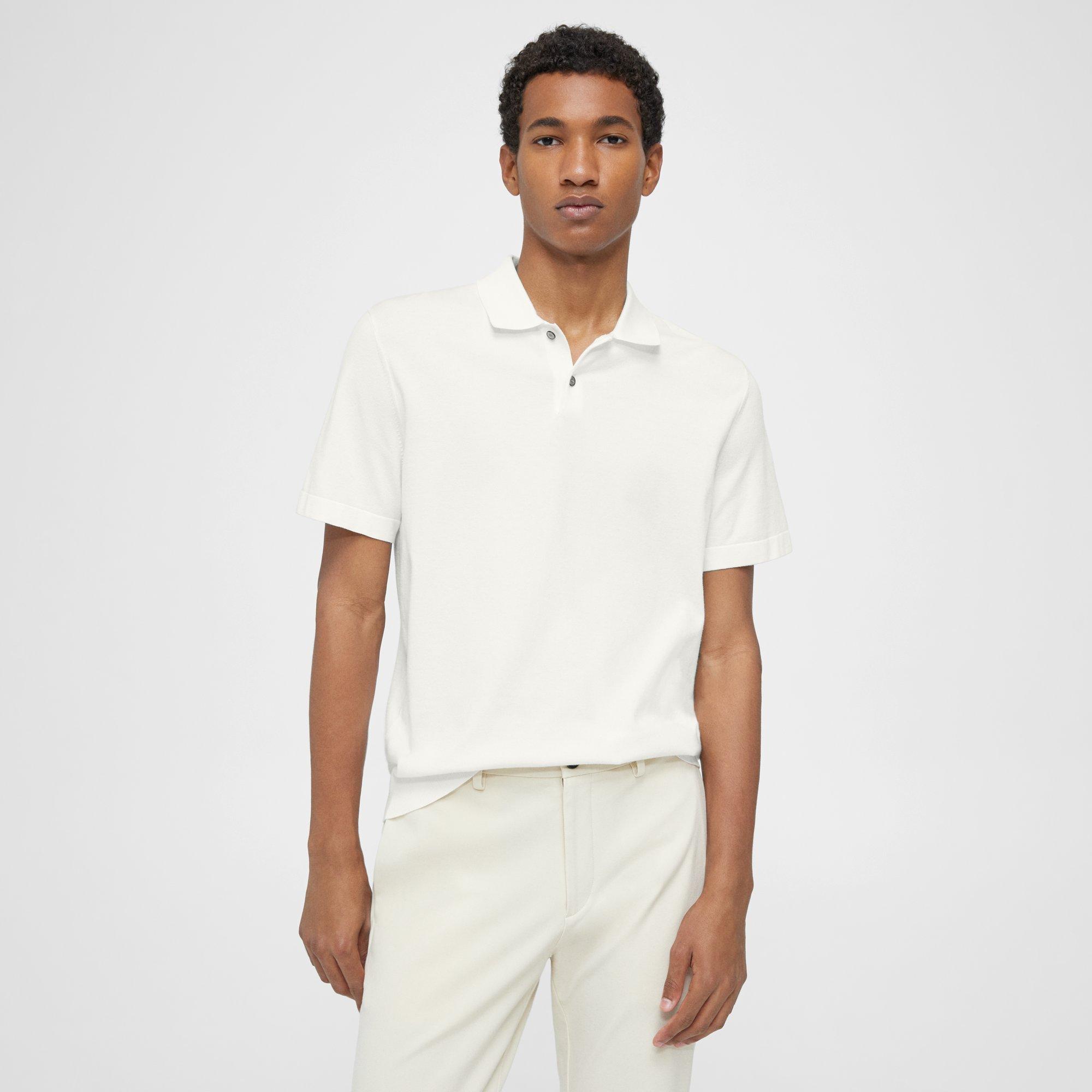 White Fine Bilen Goris Polo Shirt | Theory