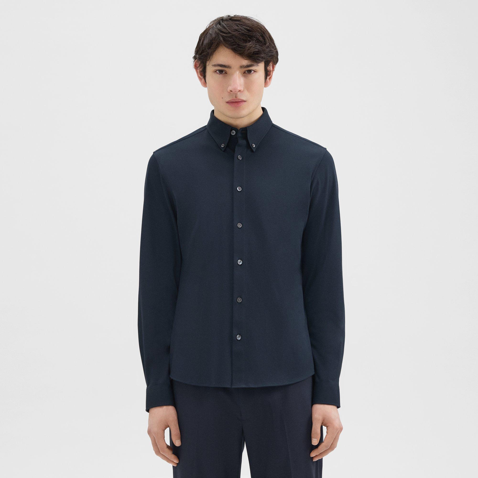 Theory Alfred Shirt in Structured Pique