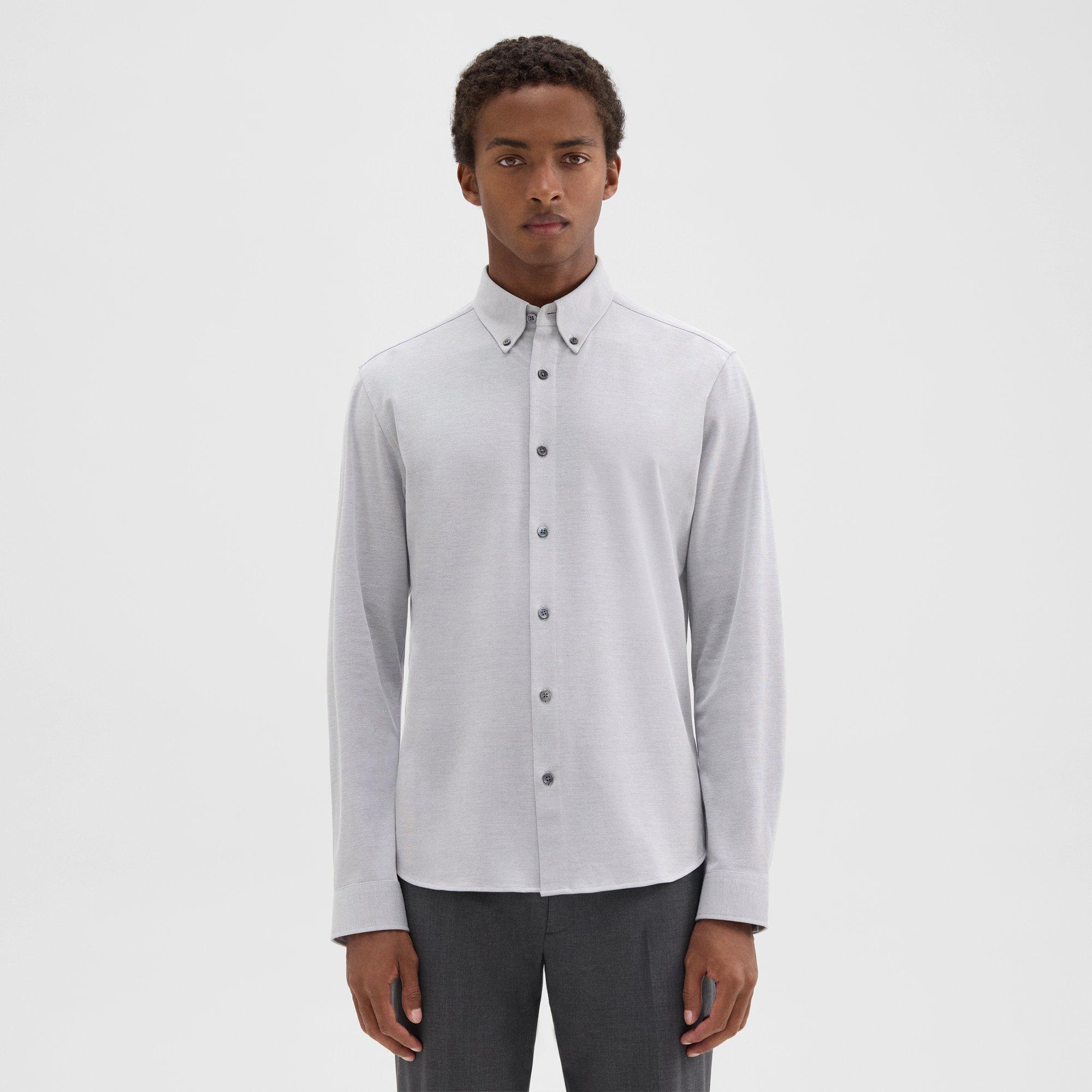 Theory Alfred Shirt in Structured Pique