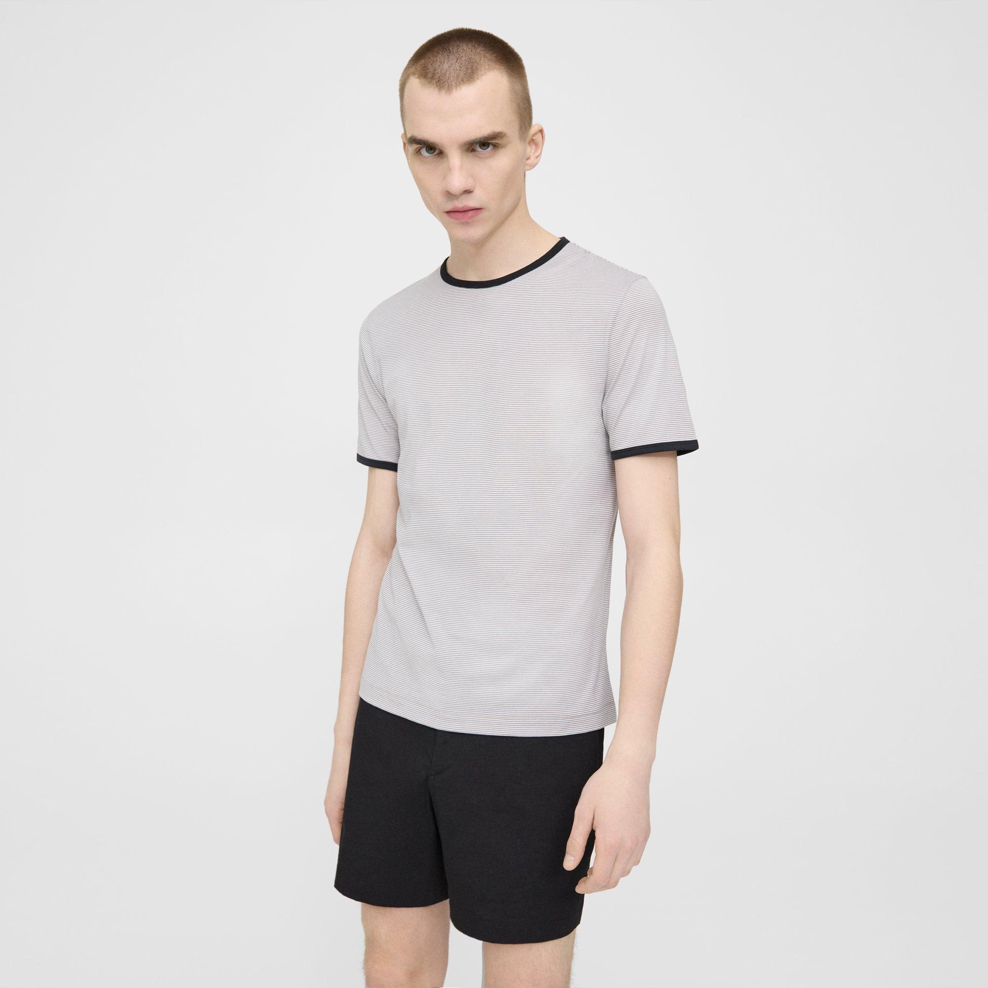 Theory Striped Ringer Tee in Cotton
