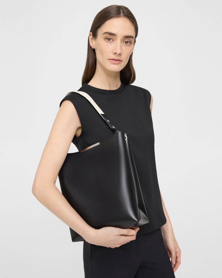 Fold Tote Bag in Leather