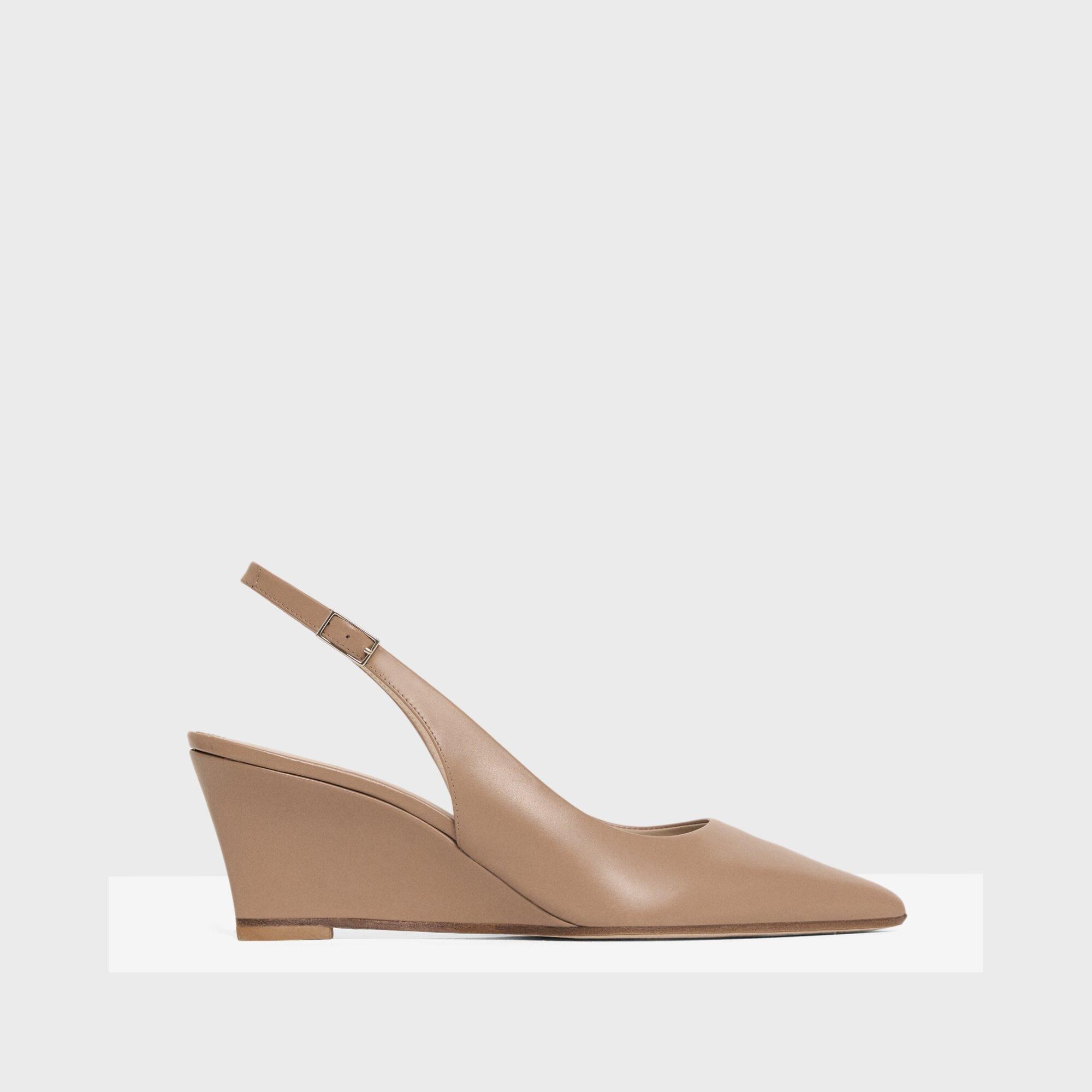 Slingback Wedge in Leather
